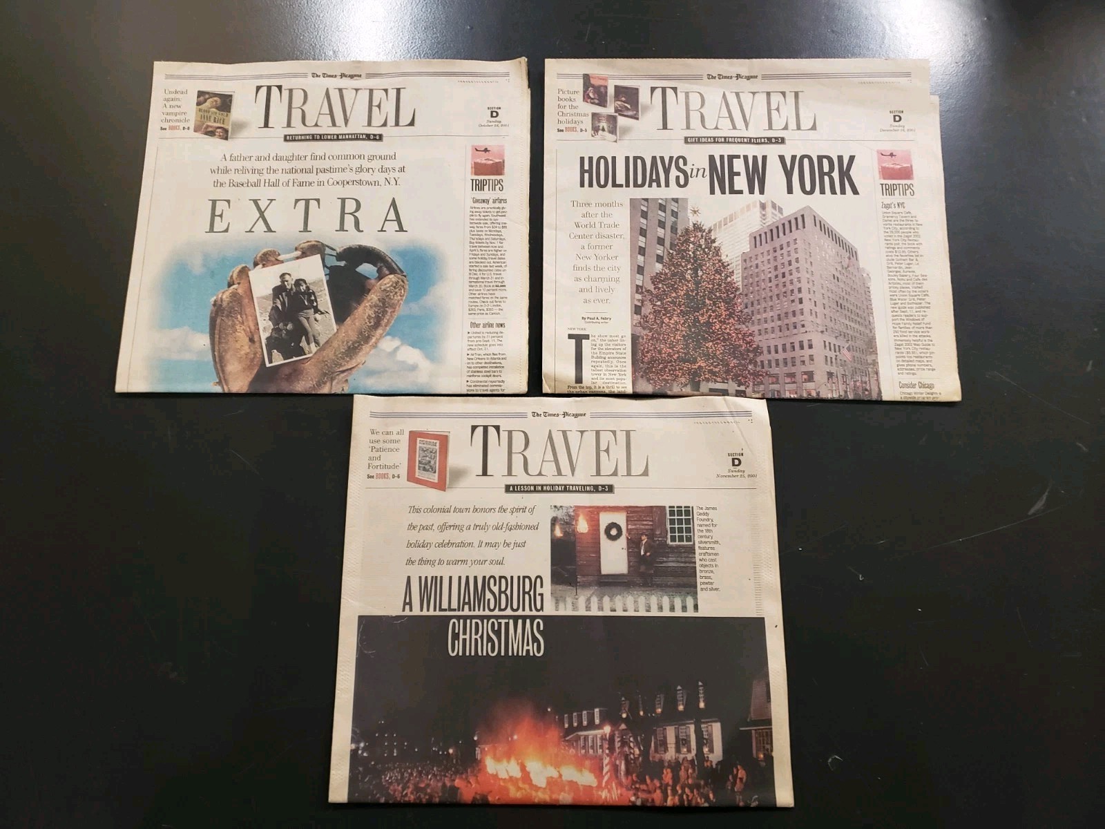 2001 Times Picayune Holiday Travel Specials New York Virginia Cooperstown