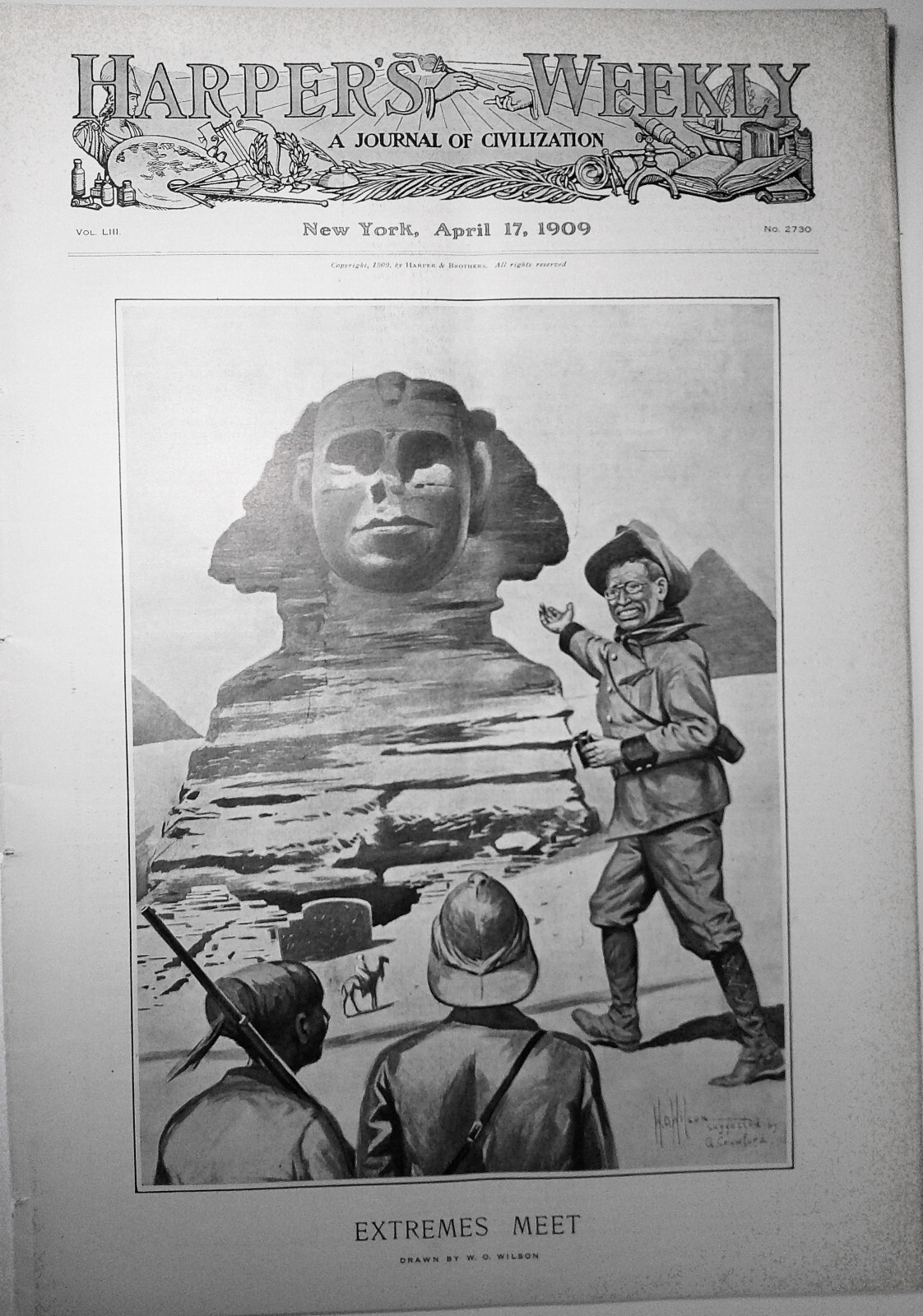 Harper’s Weekly April 17, 1909. The Wright Brothers fly for King Edward; etc