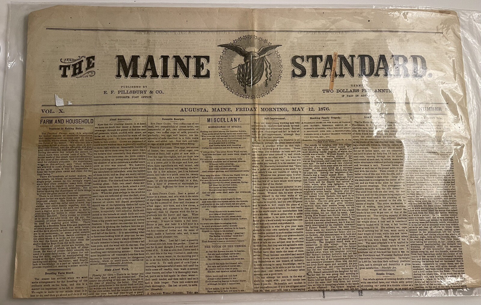 The Maine Standard Newspaper (Augusta) 1876 Great Ads Stories