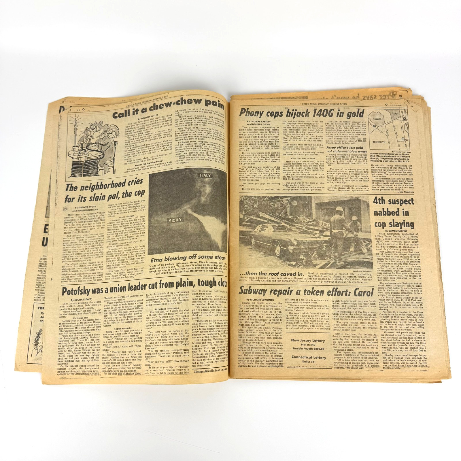 Vintage Sicilian Mafia New York Mafia Newspaper Michele Sindona Faked Kidnapping