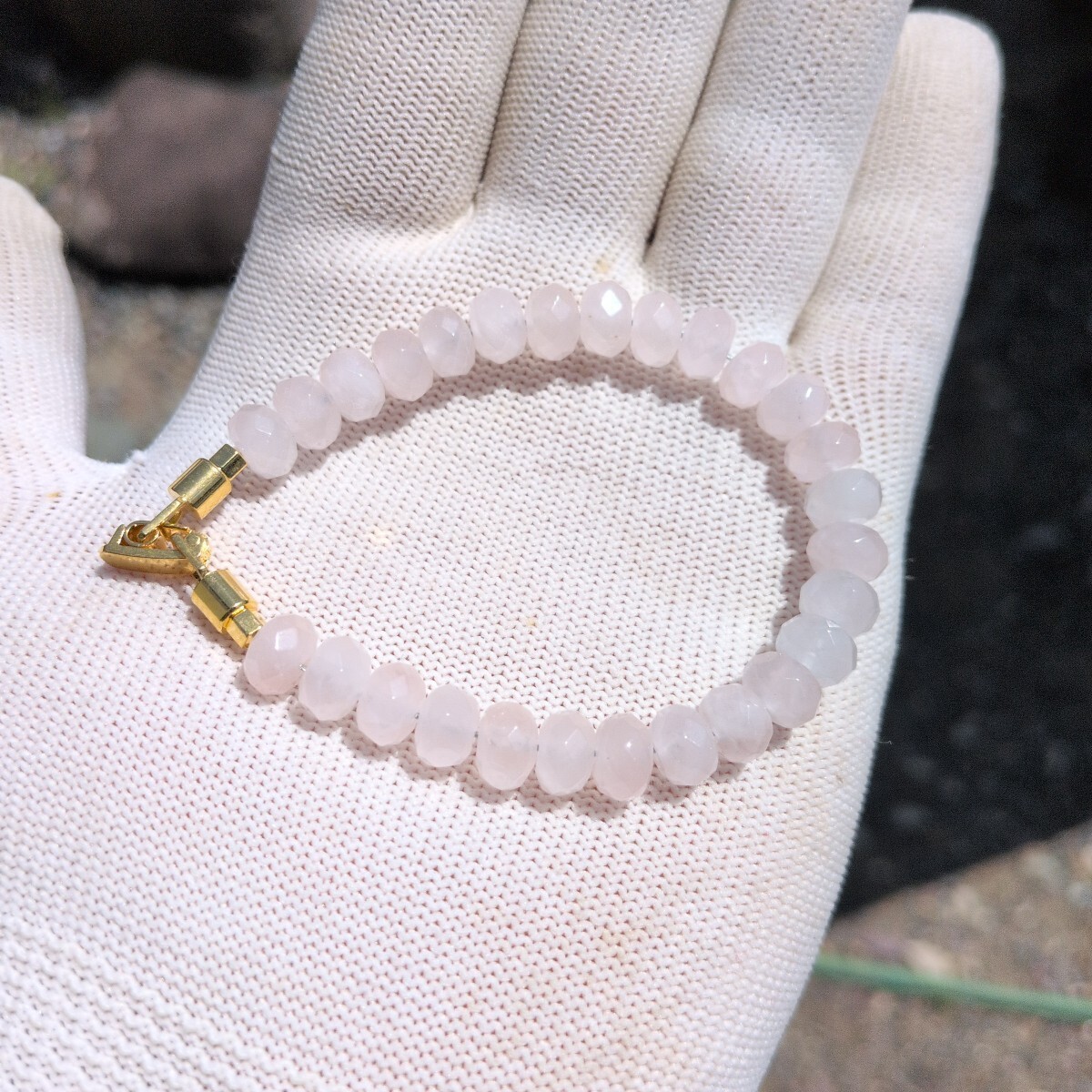 Rose Quartz Button Cut 15cm Bracelet Accessory Jewelry Power Stone Natural Stone