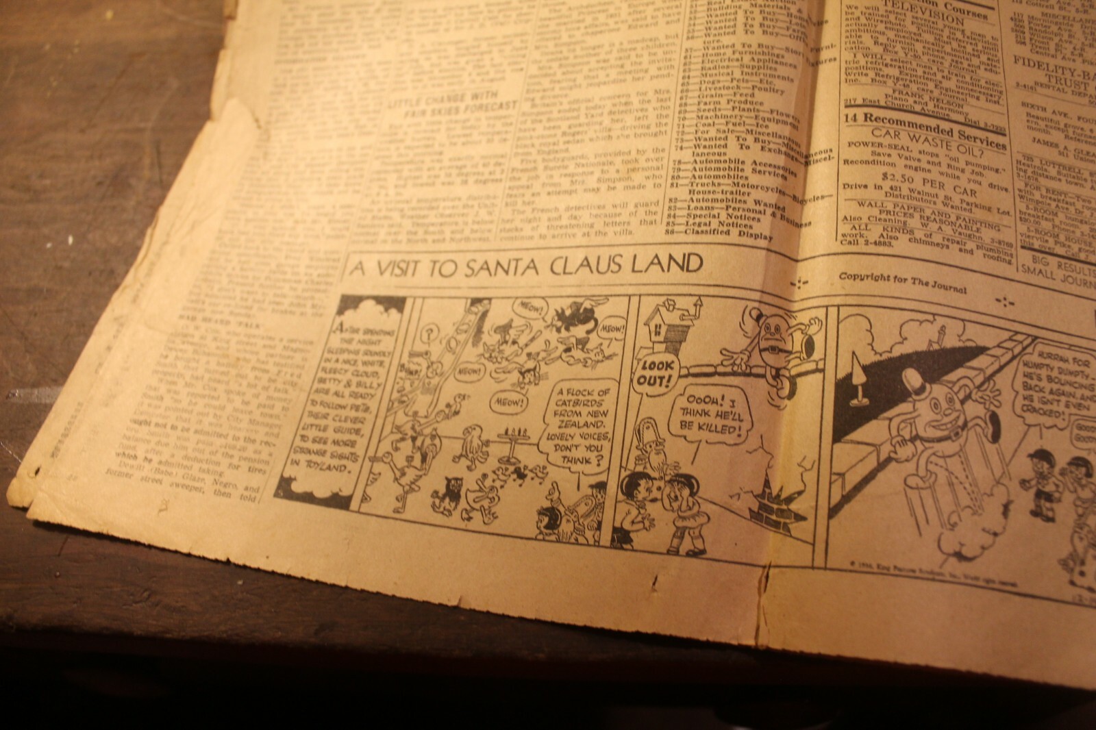 December 15, 1936 Knoxville Partial Journal Santa Ripley Cartoon Tennessee Vols