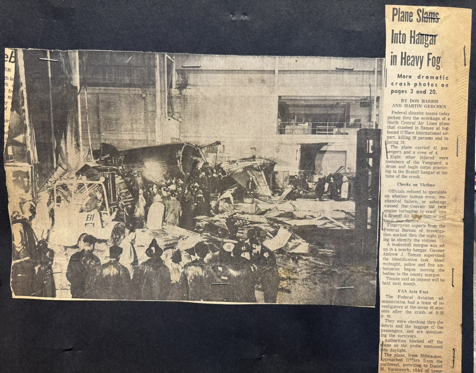 (6) VTG Newspapers O’Hare Chicago Times August 4th 1968 / Plane Crash RARE