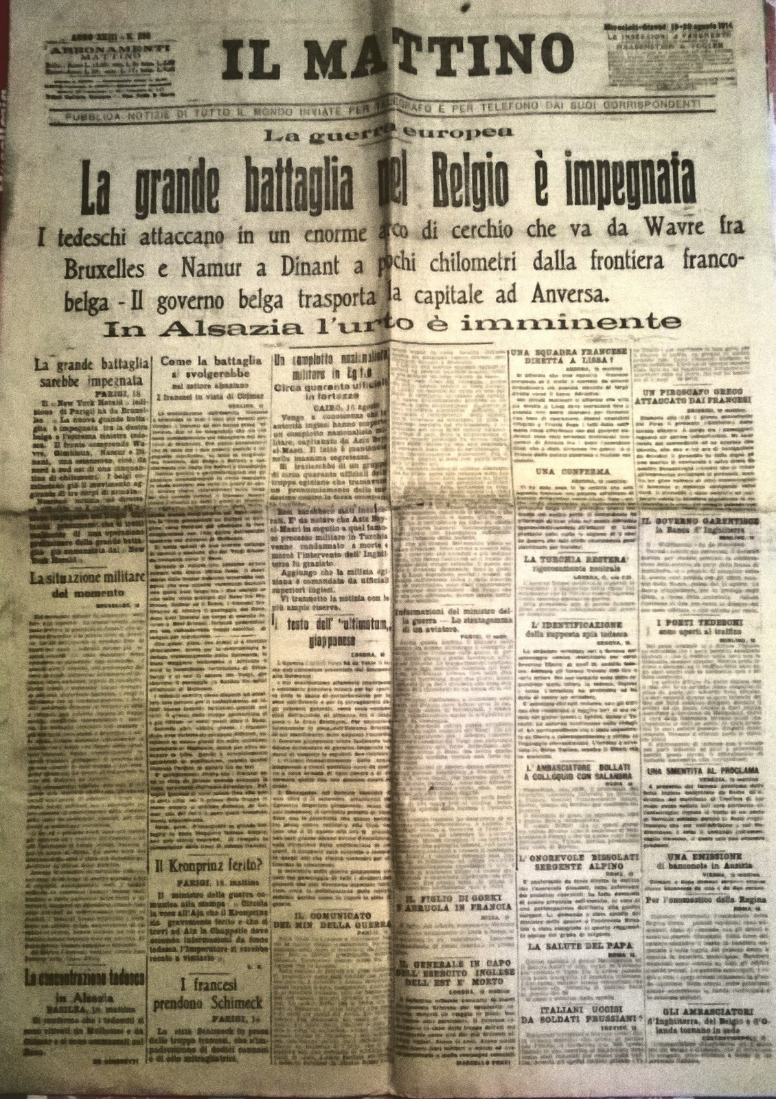 WW1-19-20/08/1914 THE GREAT BATTLE IN BELGIUM IS ENGAGED – NO. 864