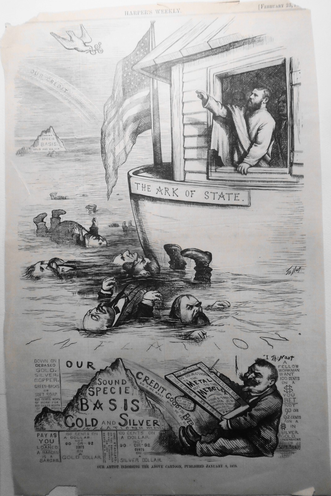 The Ark of State, by Thomas Nast (our artist endorsing) – Harper’s Weekly, 1875