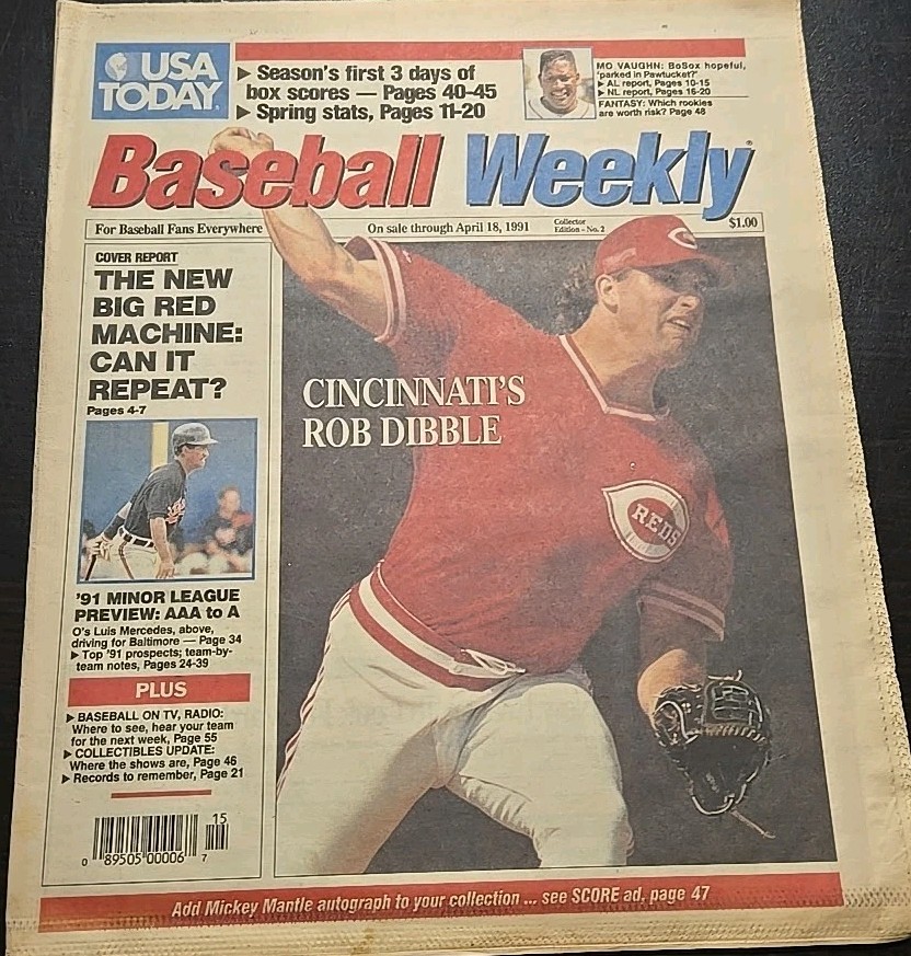 USA Today Baseball Weekly April 18, 1991 Rob Dibble Cincinnati Reds