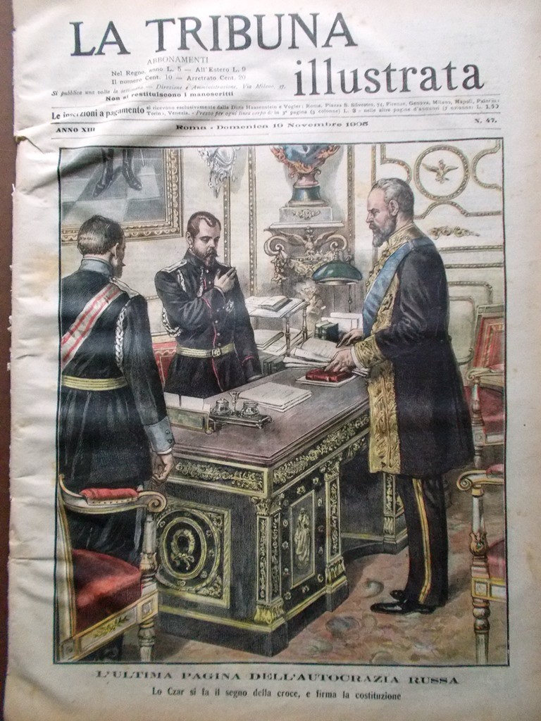 The Illustrated Tribune 19 November 1905 End Russian Autocracy Stendhal Lake Nemi