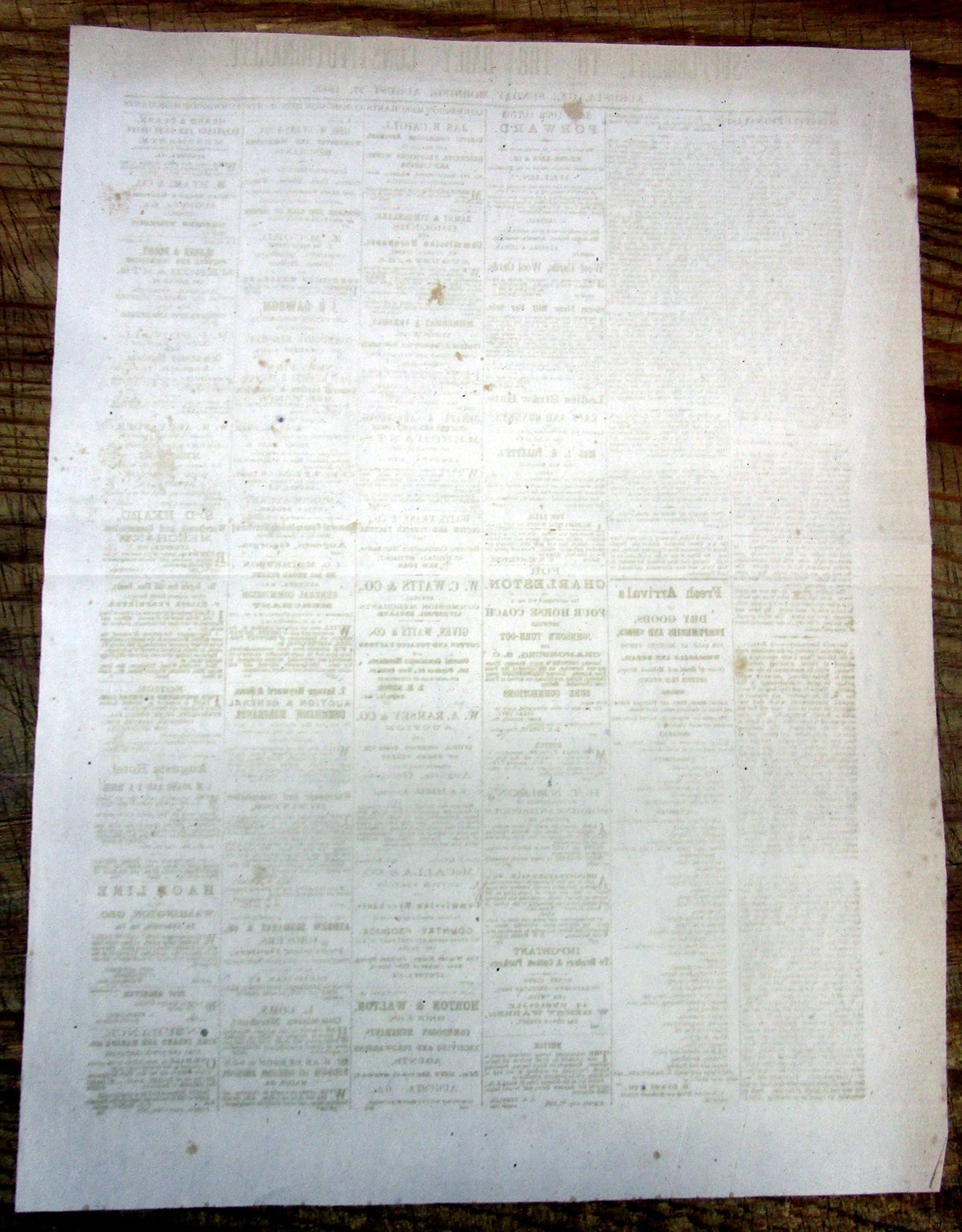 Rare 1865 Augusta GEORGIA post-Civil War Confederate newspaper BROADSIDE EXTRA