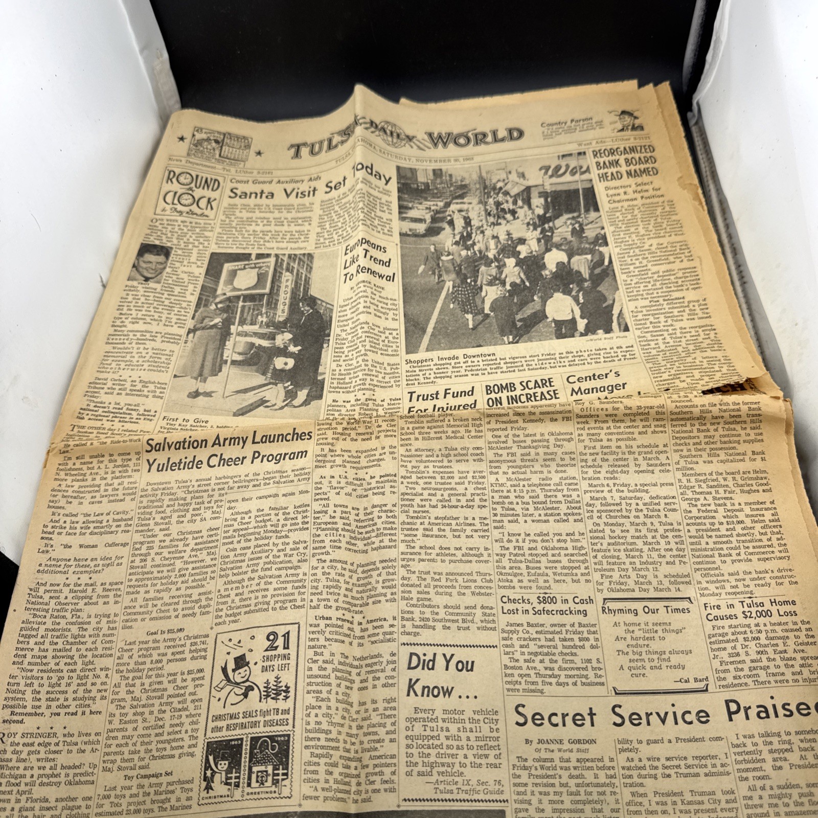 Complete Tulsa Daily World Nov 30 1963 JFK Plane Crash 118 Killed Historic News