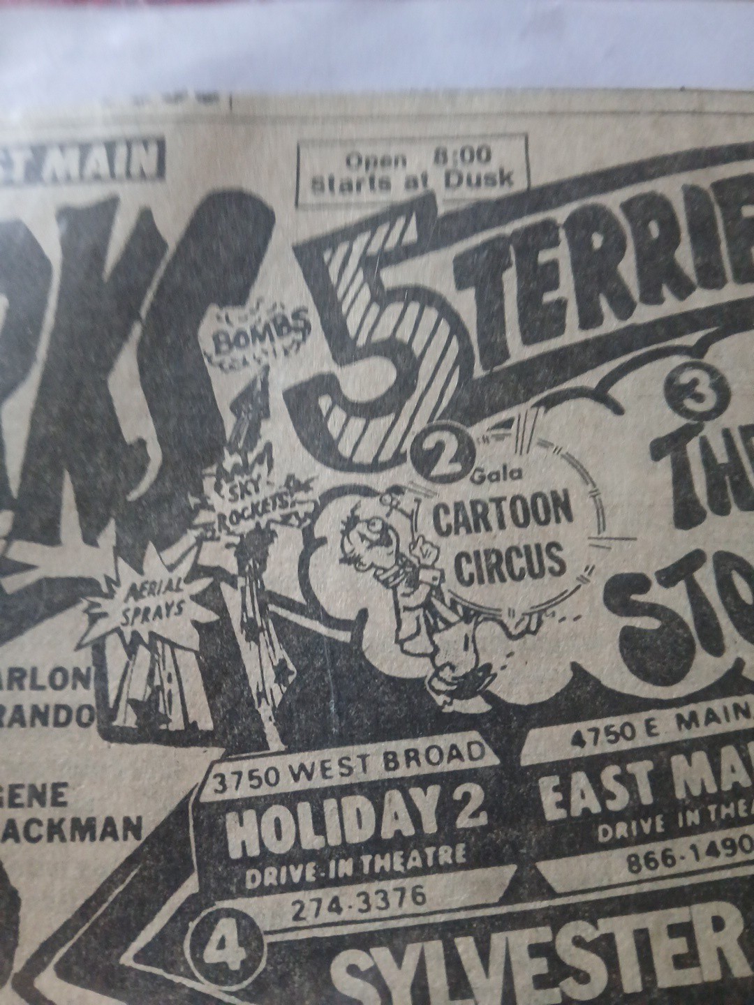 VERY COOL DRIVE IN Newspaper AD 1979 SUPERMAN ROCKY 2 OH GOD THE 3 STOOGES VTG