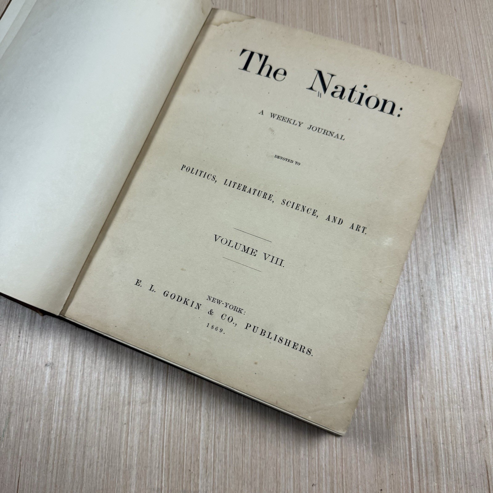 Weekly Journal 1869 Antique The Nation Hardcover University Of Chicago Book