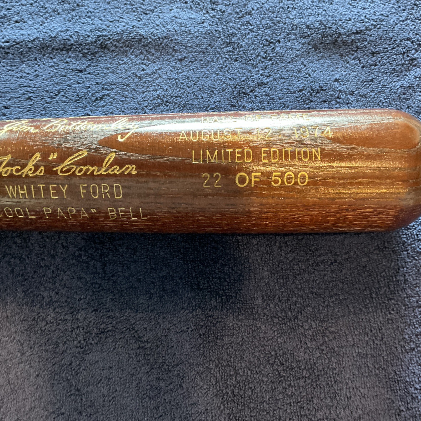 National Baseball Hall of Fame bat dated August 12, 1974 number 22 of 500