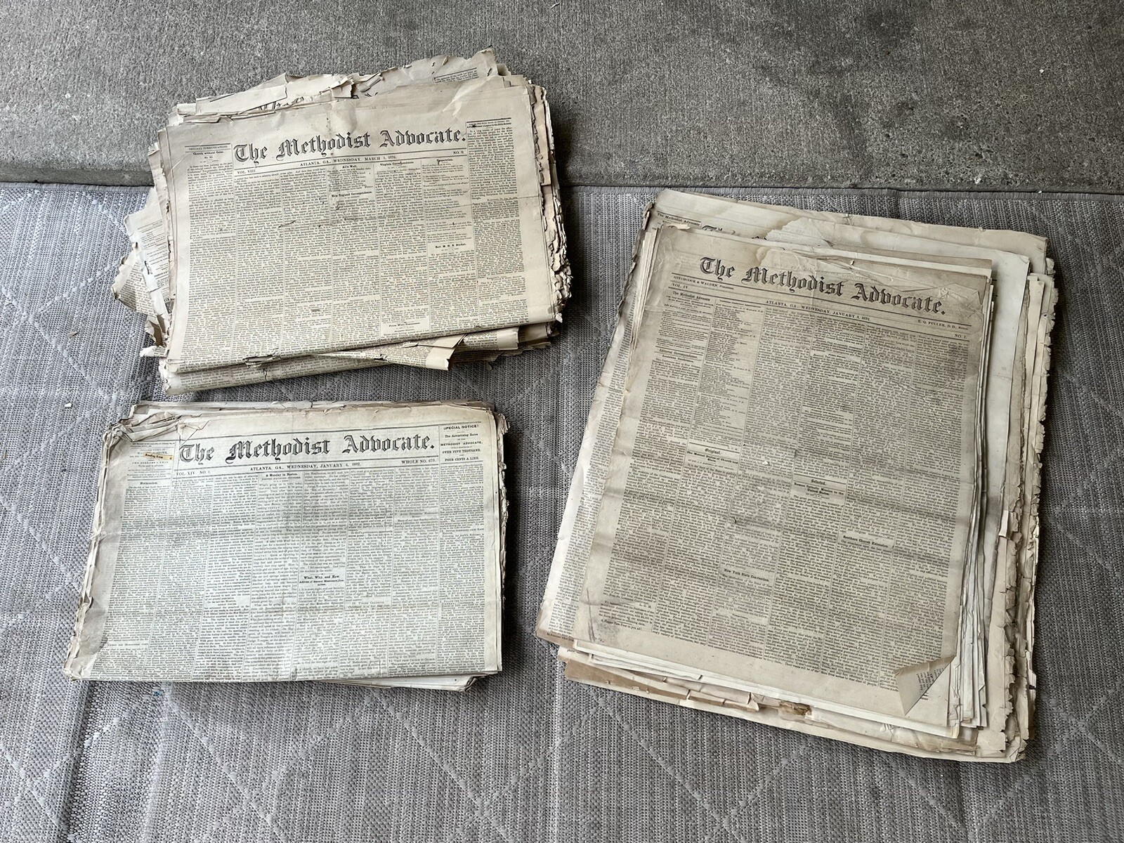 (93) 1876 Methodist Advocate Newspaper Lot Atlanta Georgia Church Southern