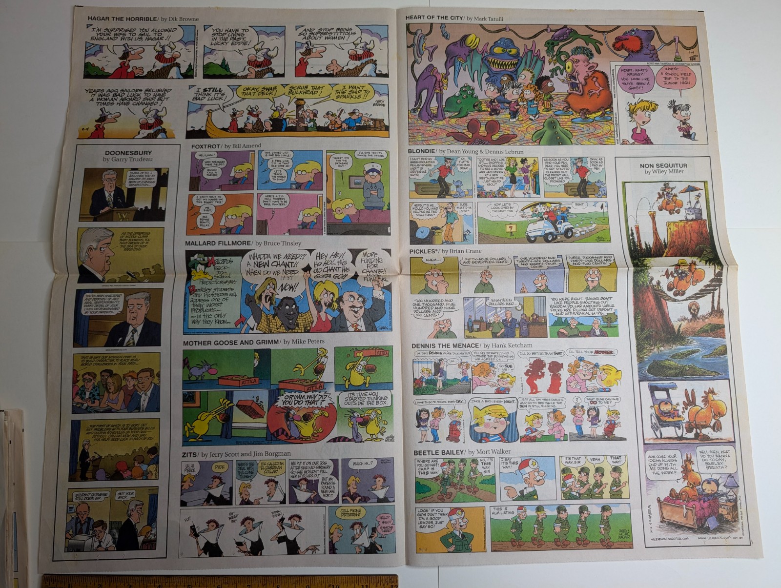 2003 Waterloo Courier Sunday Comics Snoopy Joe Cool Garfield Dilbert Scott Adams