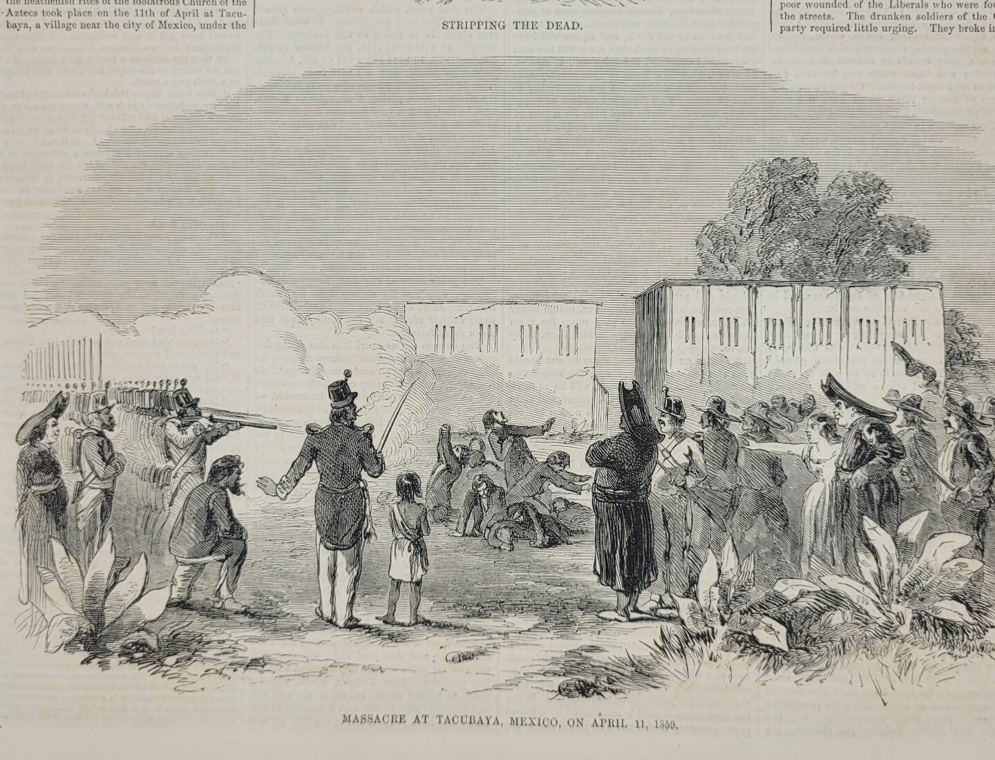 Harper’s Weekly 6/4/1859 TurinPiedmont Italy / Massacre in Mexico