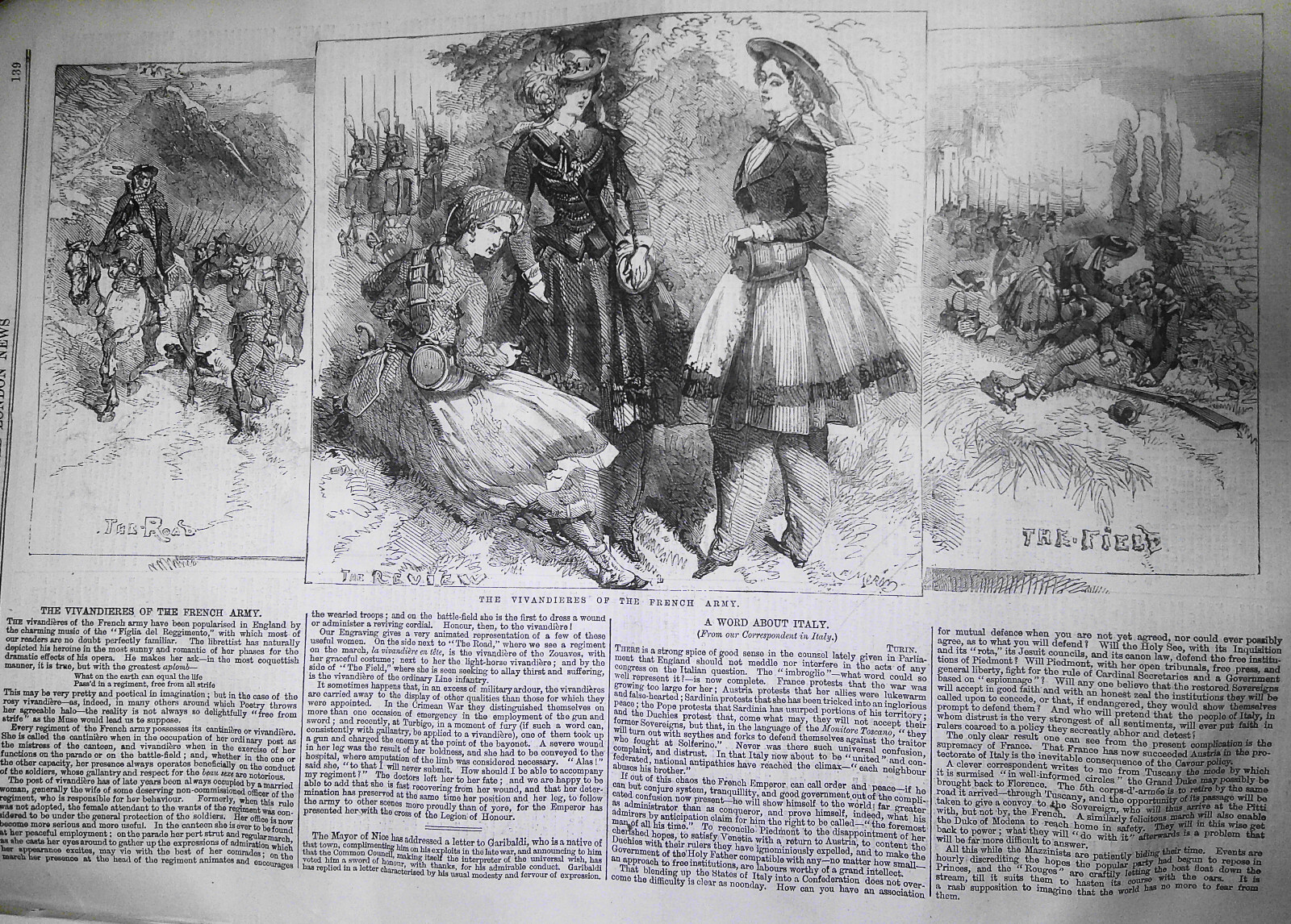 Illustrated London News, August 6, 1859. Peace Conference, Zurich; General Vinoy