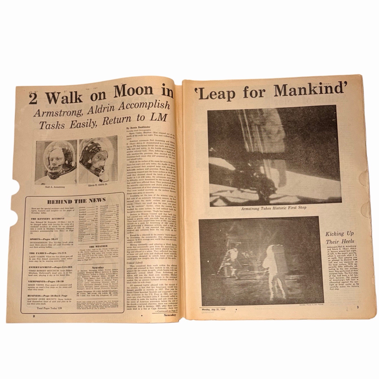 Set of 4 MEN WALK THE MOON 1969 Newsday & Daily News Newspapers Long Island, NY