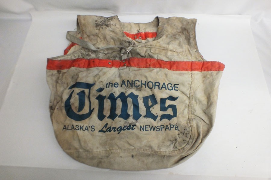 Vtg Anchorage Times Newspaper Carrier Bag Alaska Paper Double Honest Original