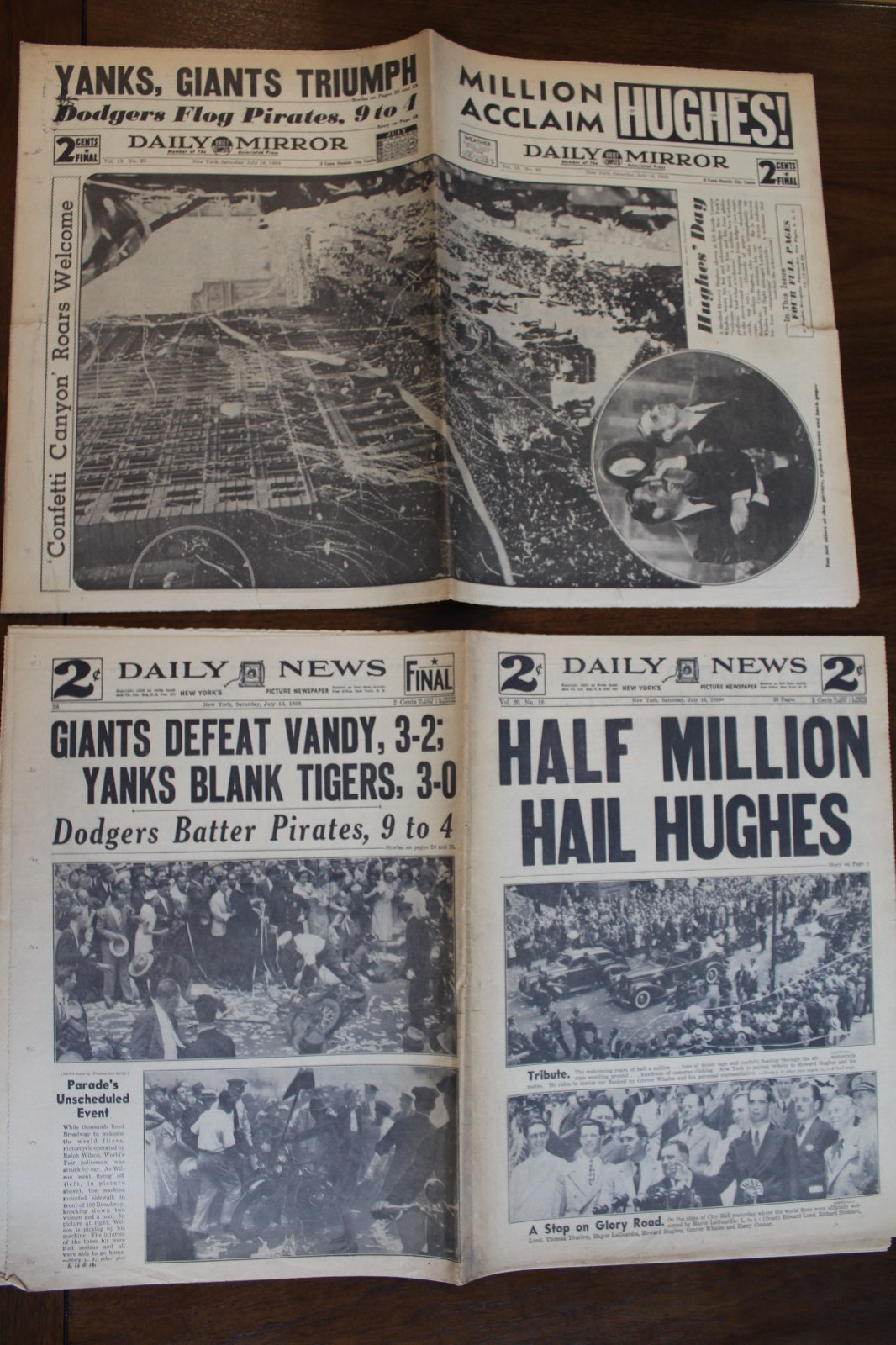 LOT of Vintage Newspapers (New York and France 1930s and 1940s)