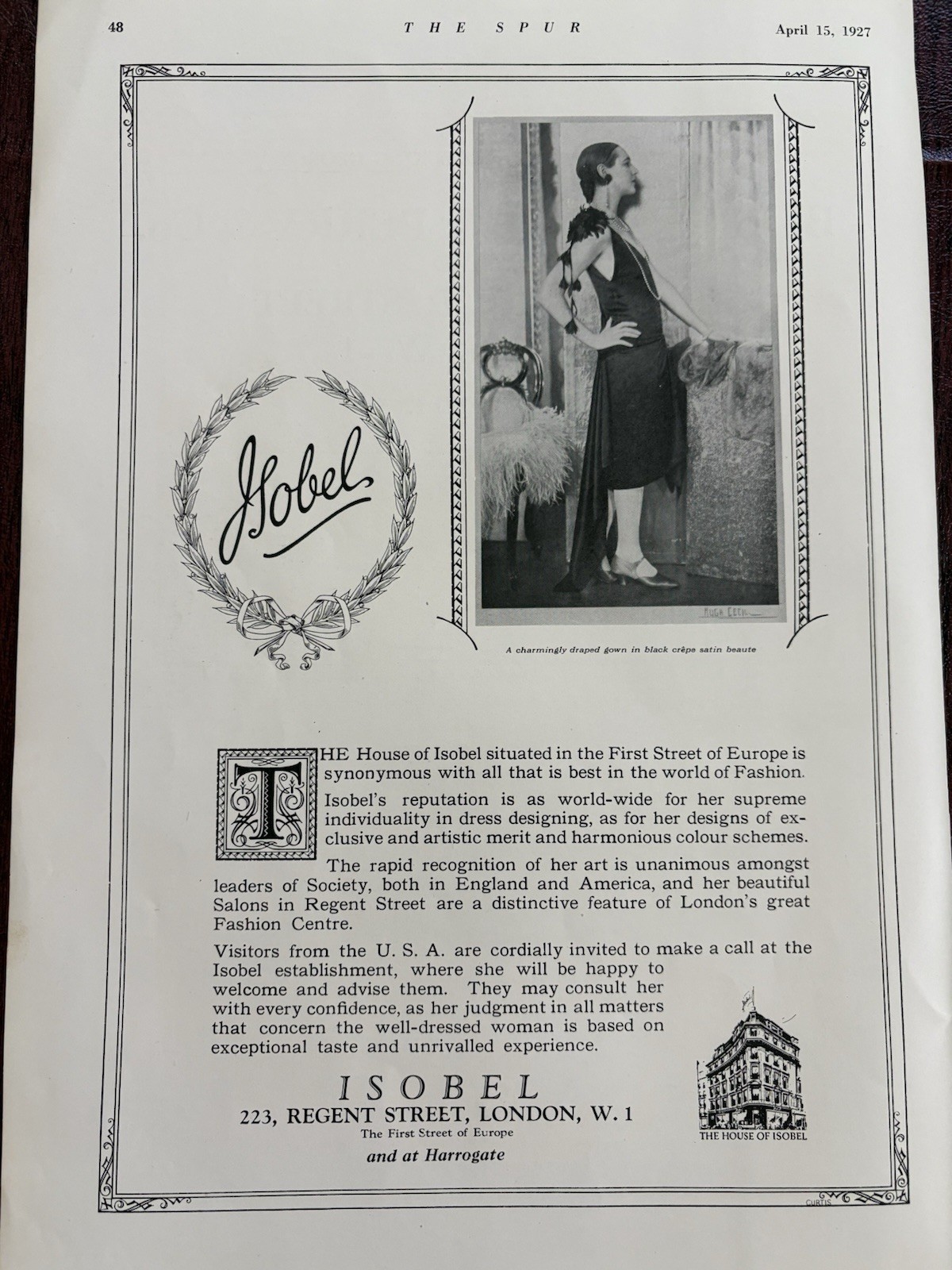 Isobel Nathan Jewish Immigrant London Fashion Vintage Magazine Ad Hugh Cecil ’27