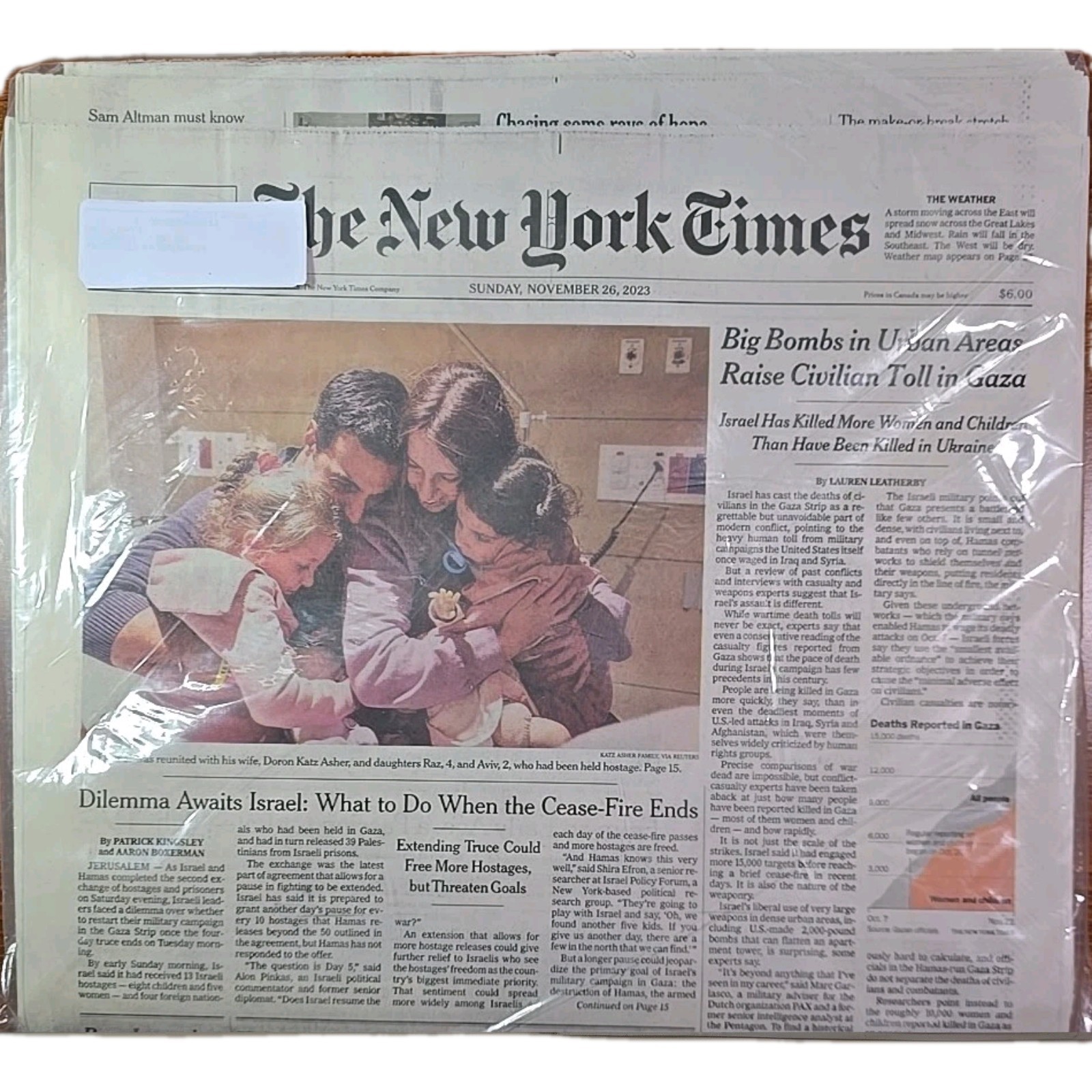 The New York Times Sunday Edition Sealed & Unopened Newspaper: Nov. 26, 2023