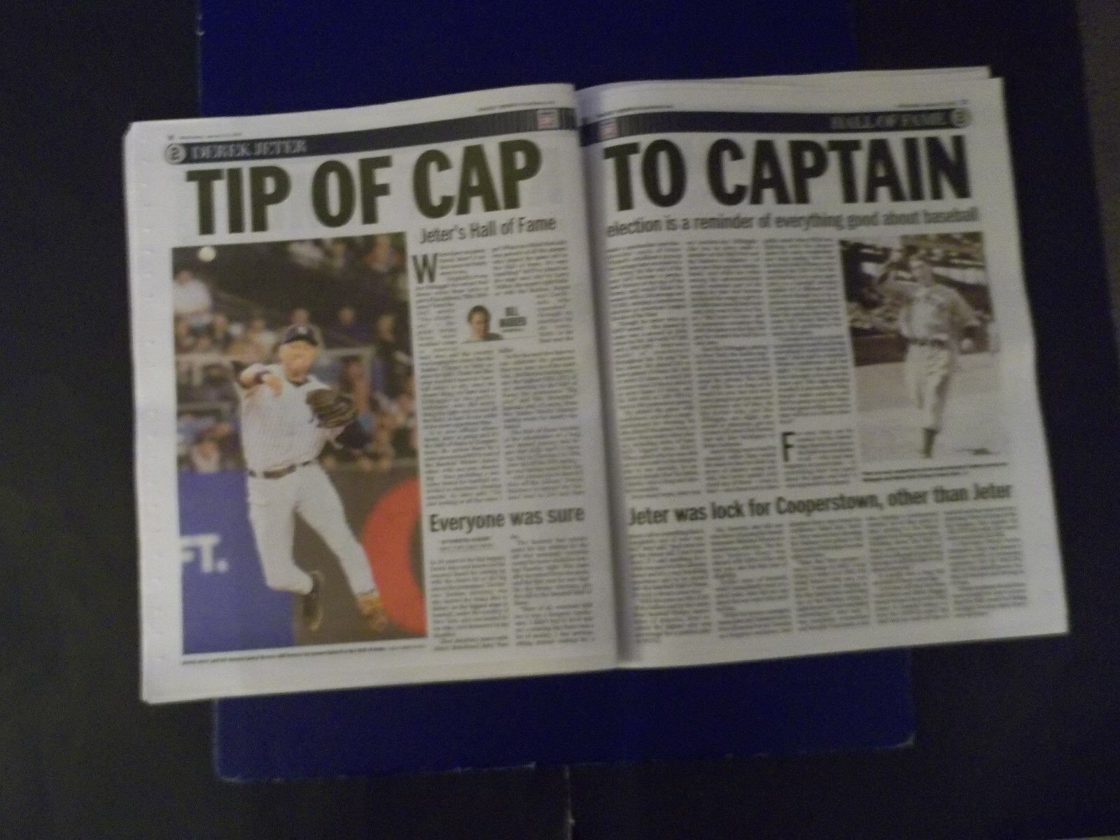 ‘DEREK JETER’ “HALL OF FAME 2020” DAILY NEWS 1/21/20 & 1/22/20