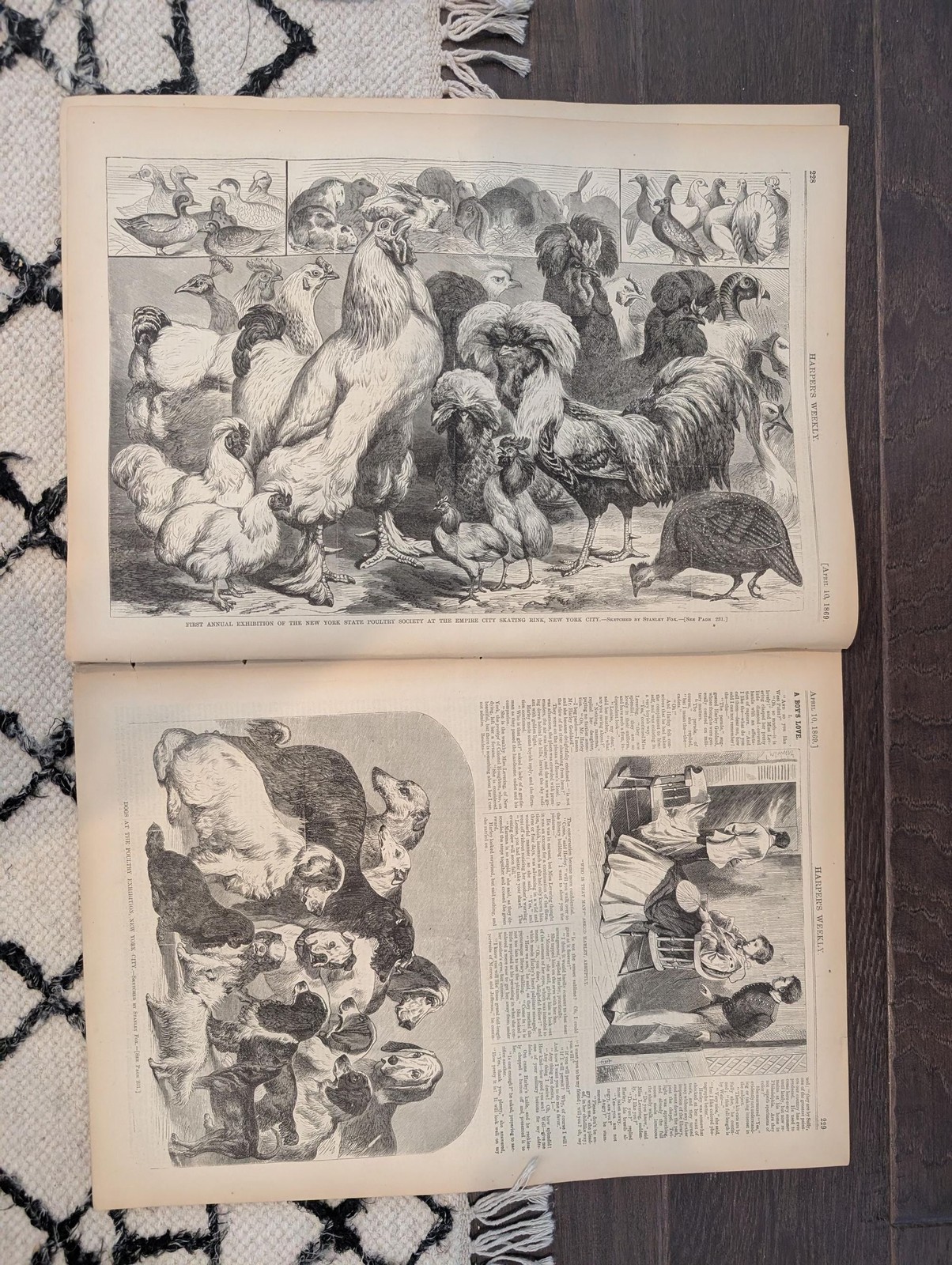 April 10 1869 Harpers Weekly, Cuban Exiles & Senor Aguilera, First NY State Poul