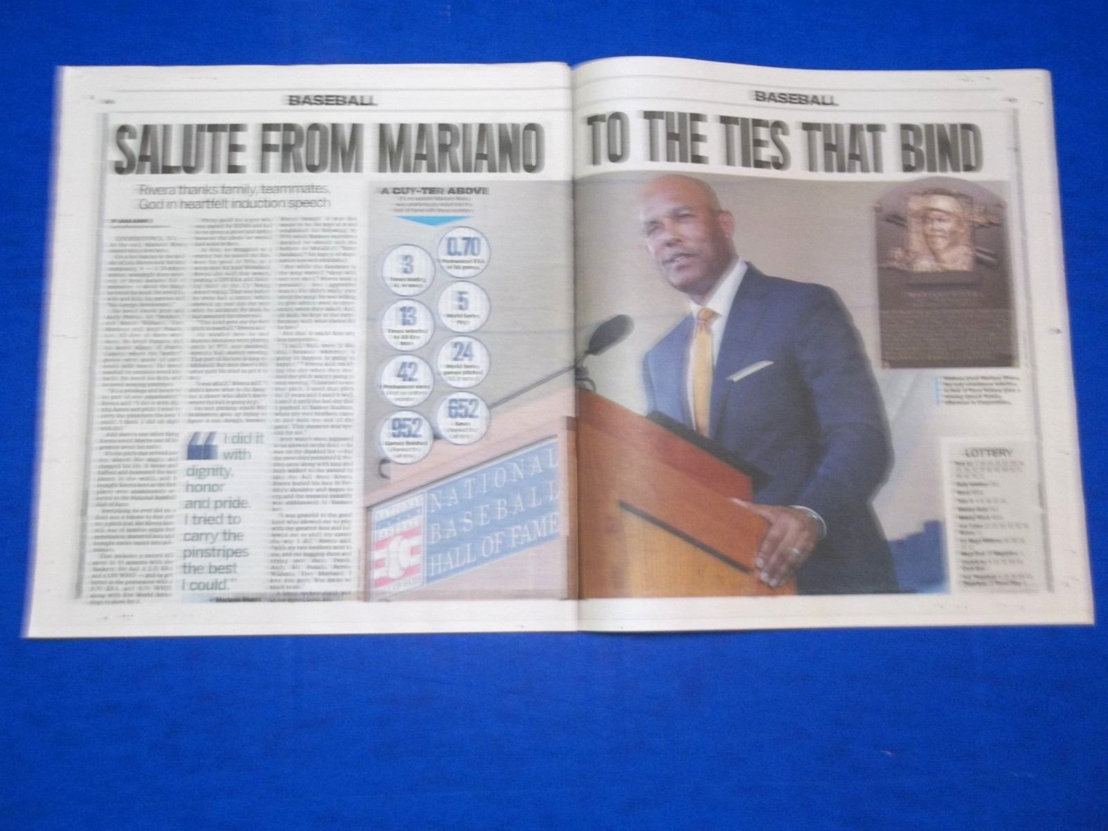 ‘M. RIVERA’ “RETIRES”/M. RIVERA “HALL OF FAME” NEWSDAYS 9/22/13 1/23/19 7/22/19
