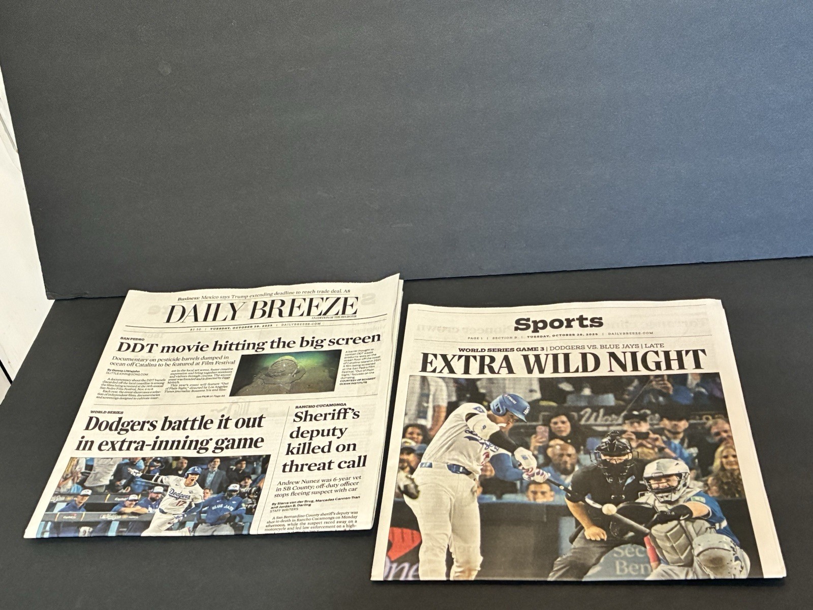 2025 World Series Game 3 Daily Breeze Dodgers Vs Blue Jays Freddie Freeman HR