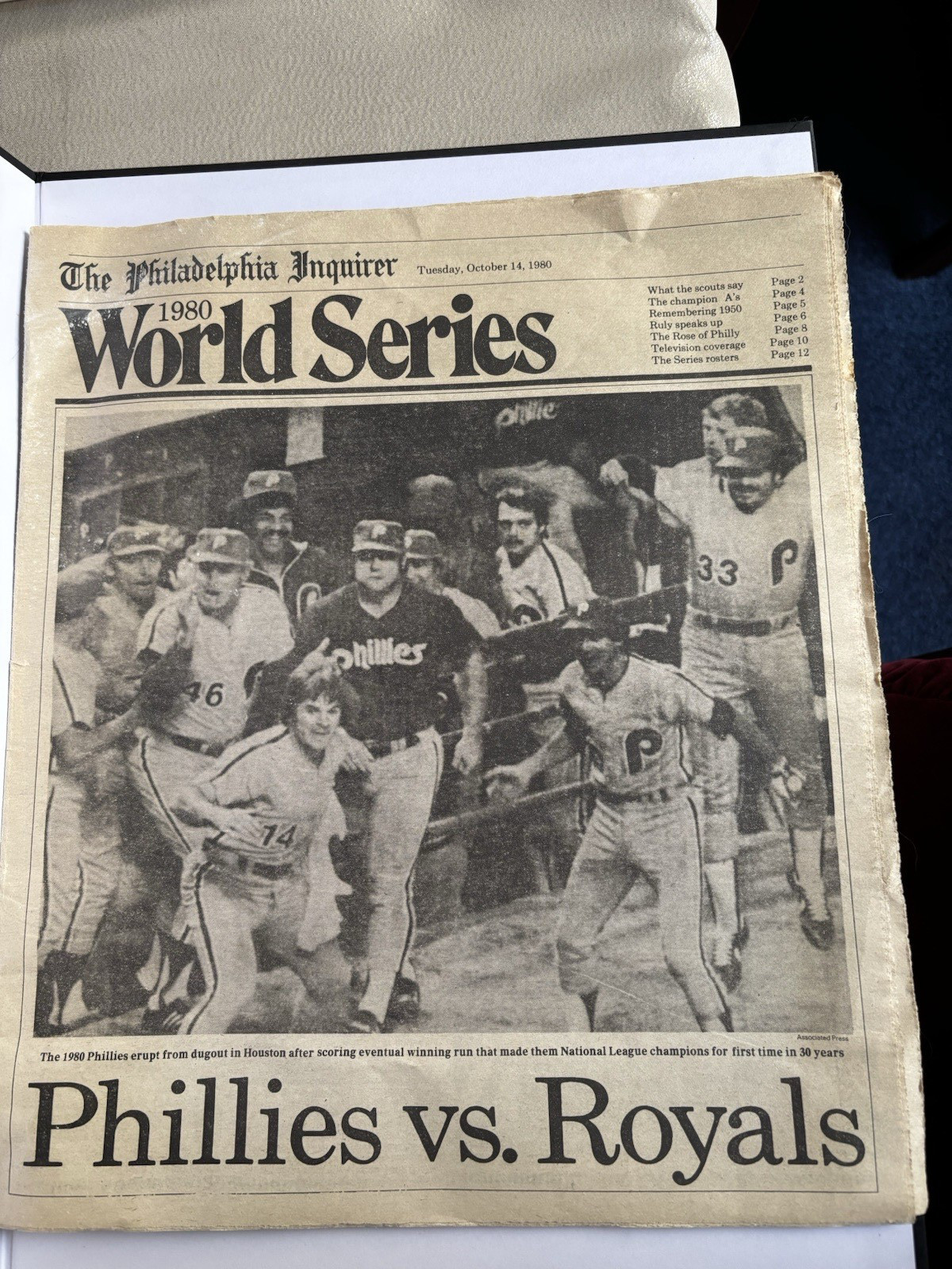 Vintage 1980 Philadelphia Bulletin and Inquirer World Series Ephemera Newspaper