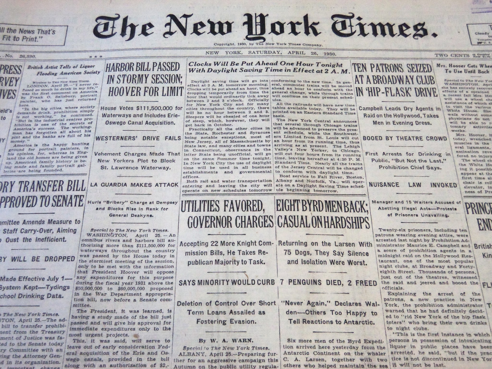 1930 APRIL 26 NEW YORK TIMES – EIGHT BYRD MEN BACK – NT 5722