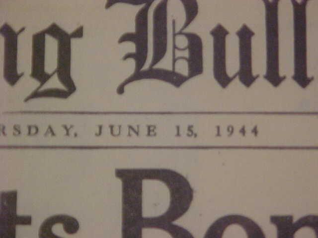VINTAGE NEWSPAPER HEADLINES~WORLD WAR 2 B-29 PLANES BOMB TOKYO JAPAN WWII 1944