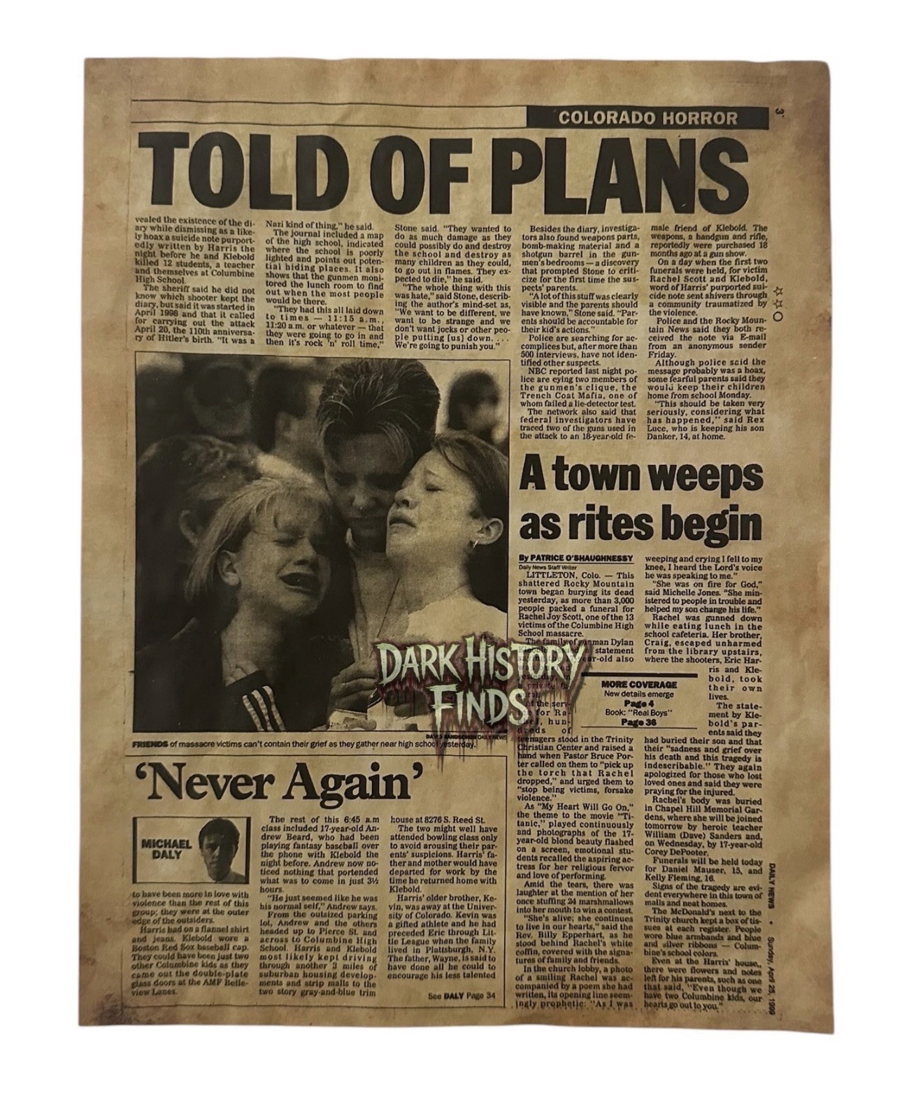 Columbine High School Massacre Newspaper Headline Told Of Plans