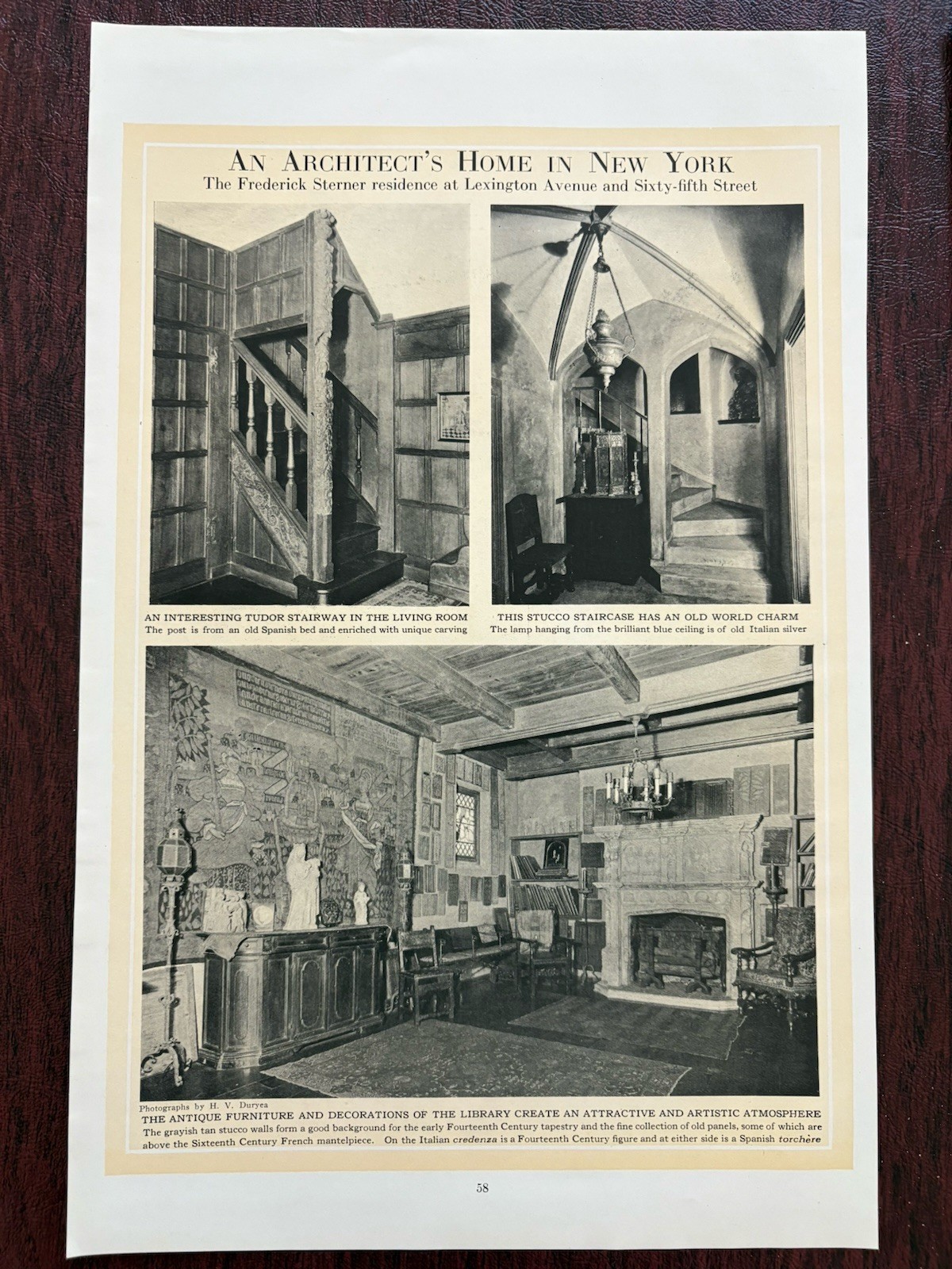 Frederick Sterner Architect Home New York City Architectural History Spur 1924