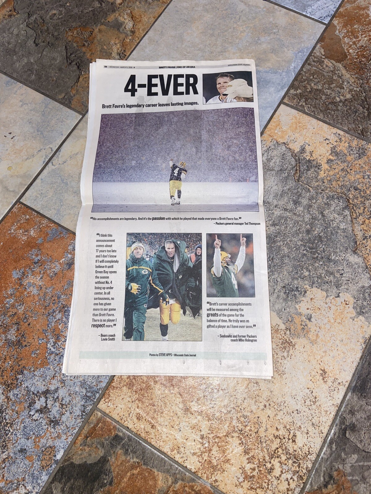 2008 Wisconsin State Journal Brett Favre Commemorative Edition “ Farewell”