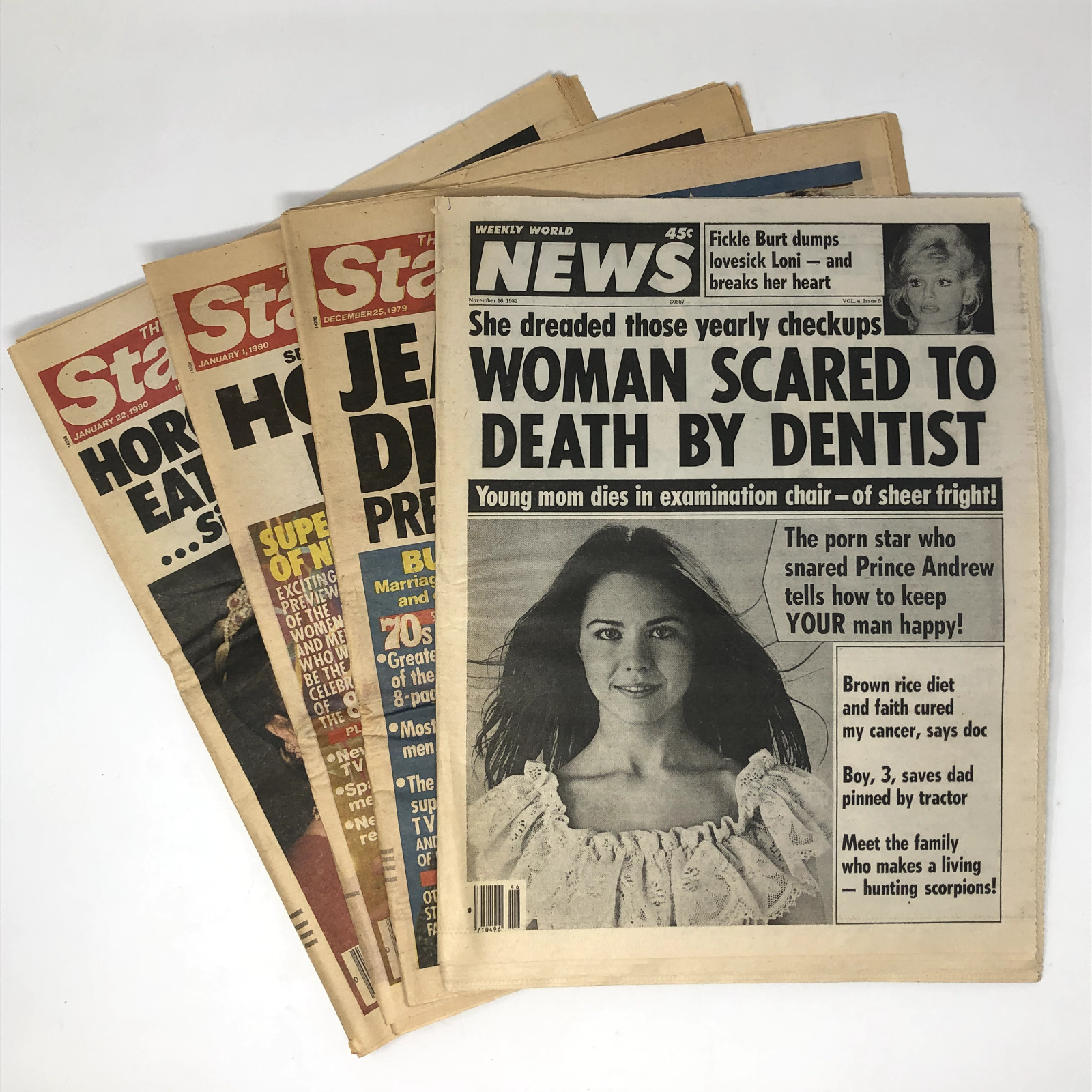 Lot of 4 Star Newspapers 1979-82 Princess Grace, Prince Andrew Weekly World News