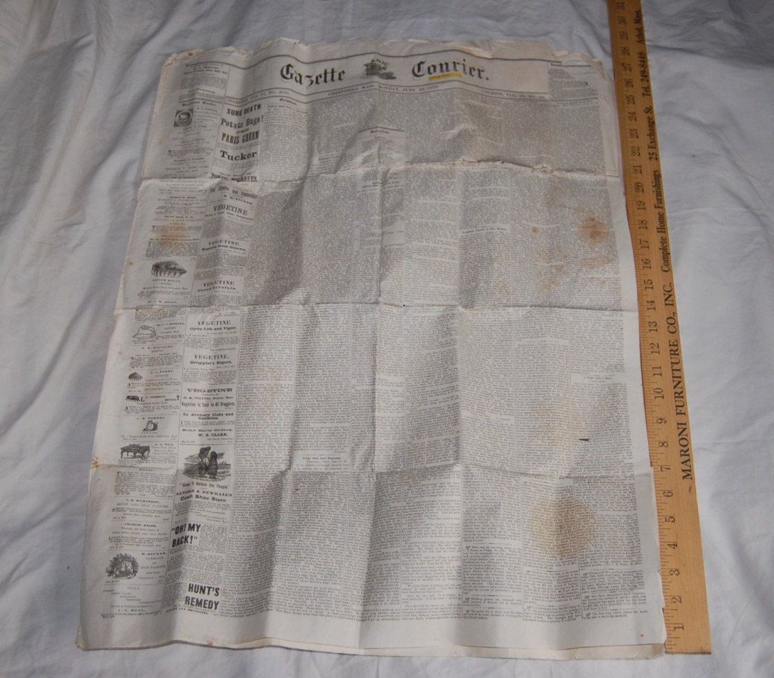 Antique Gazette and Courier 1879 Greenfield Mass. Newspaper