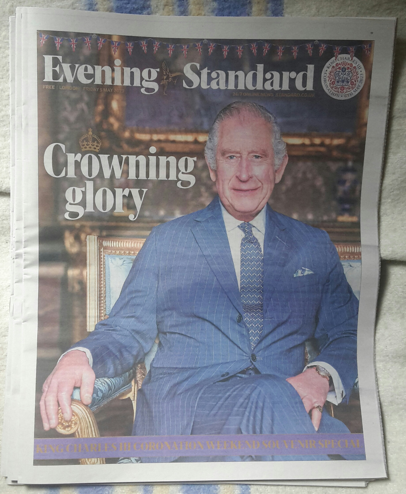 Evening Standard King Charles III Coronation Weekend Souvenir Special Newspaper