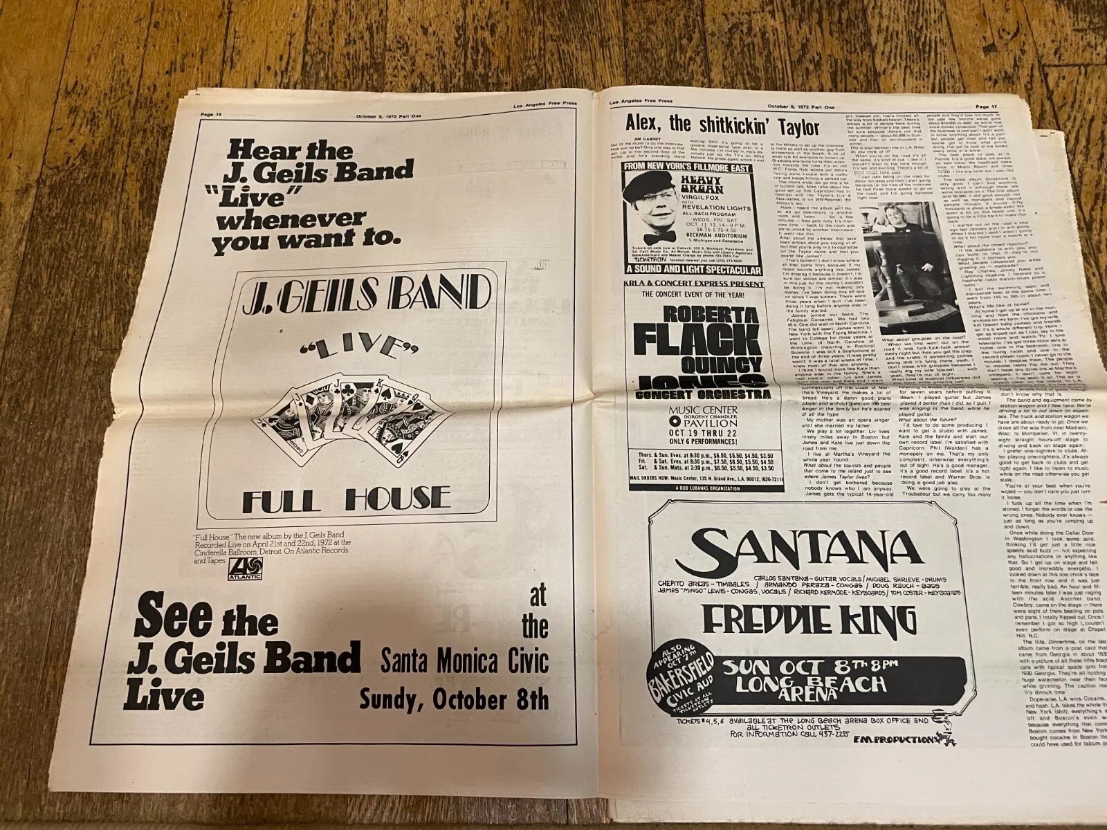 October 1972 Los Angeles Free Press Newspaper David Bowie John Prine Elton John