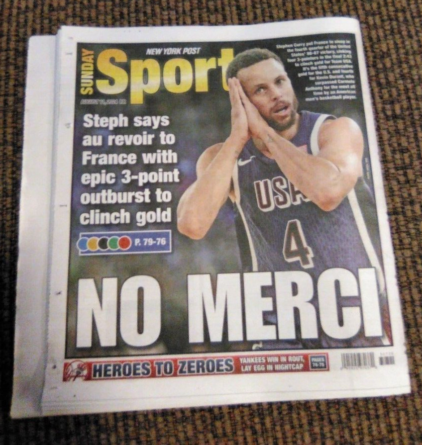 NEW YORK POST-8/11/24-OLYMPICS-USA MEN’S BASKETBALL GOLD+USA WOMEN’S SOCCER GOLD