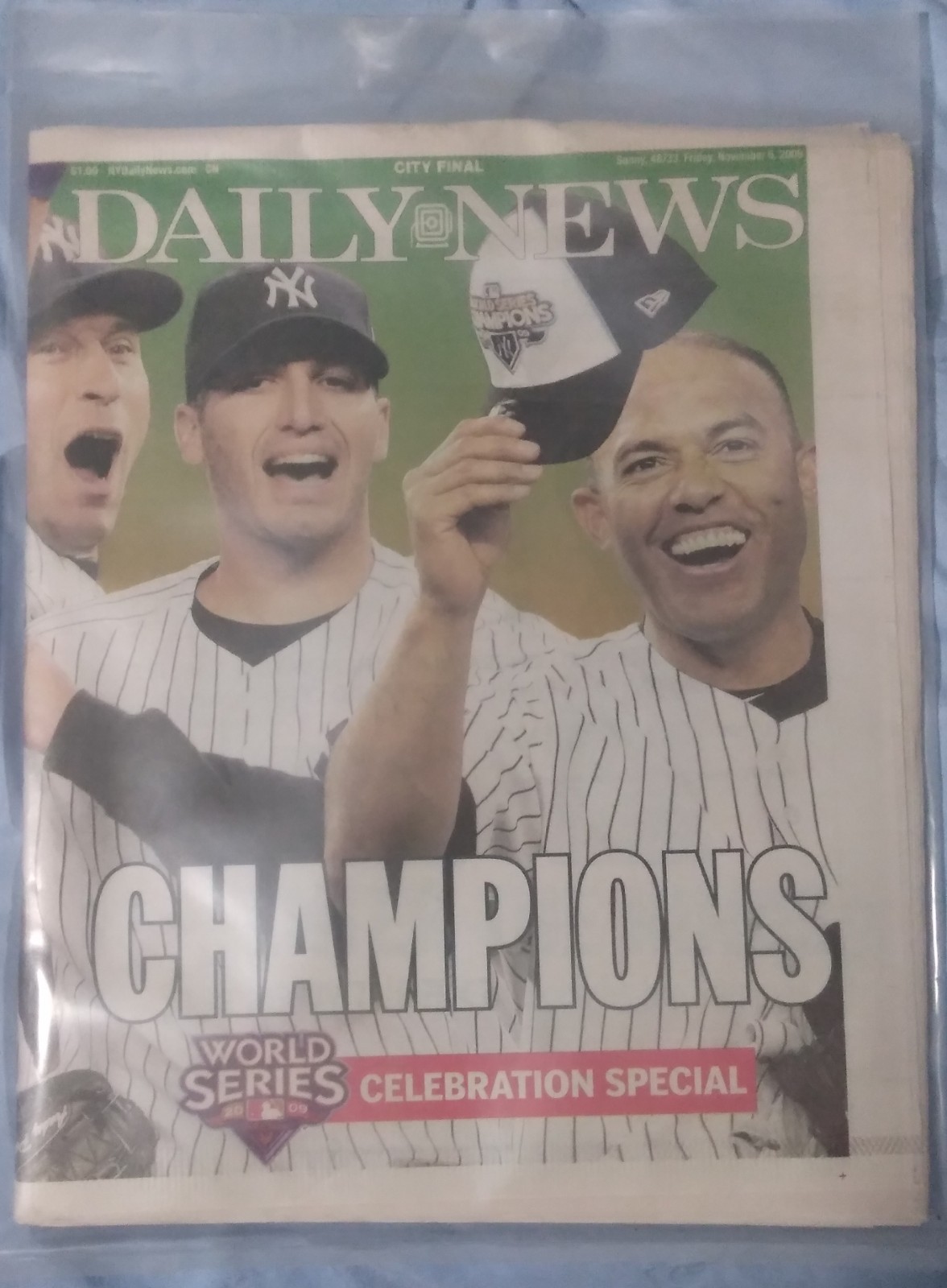 New York Yankees World Series Champions Daily News Special Edition Nov 6th 2009