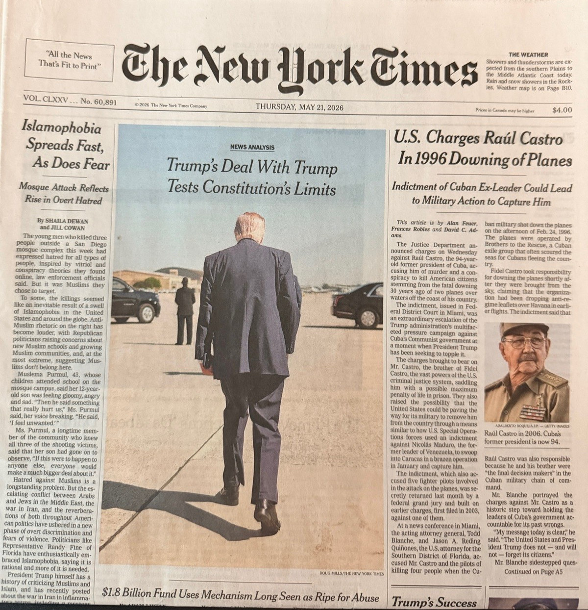 The New York Times News Paper LOT/9 May 16 17 18 19 20 21 22 23 24 -2026 UNREAD