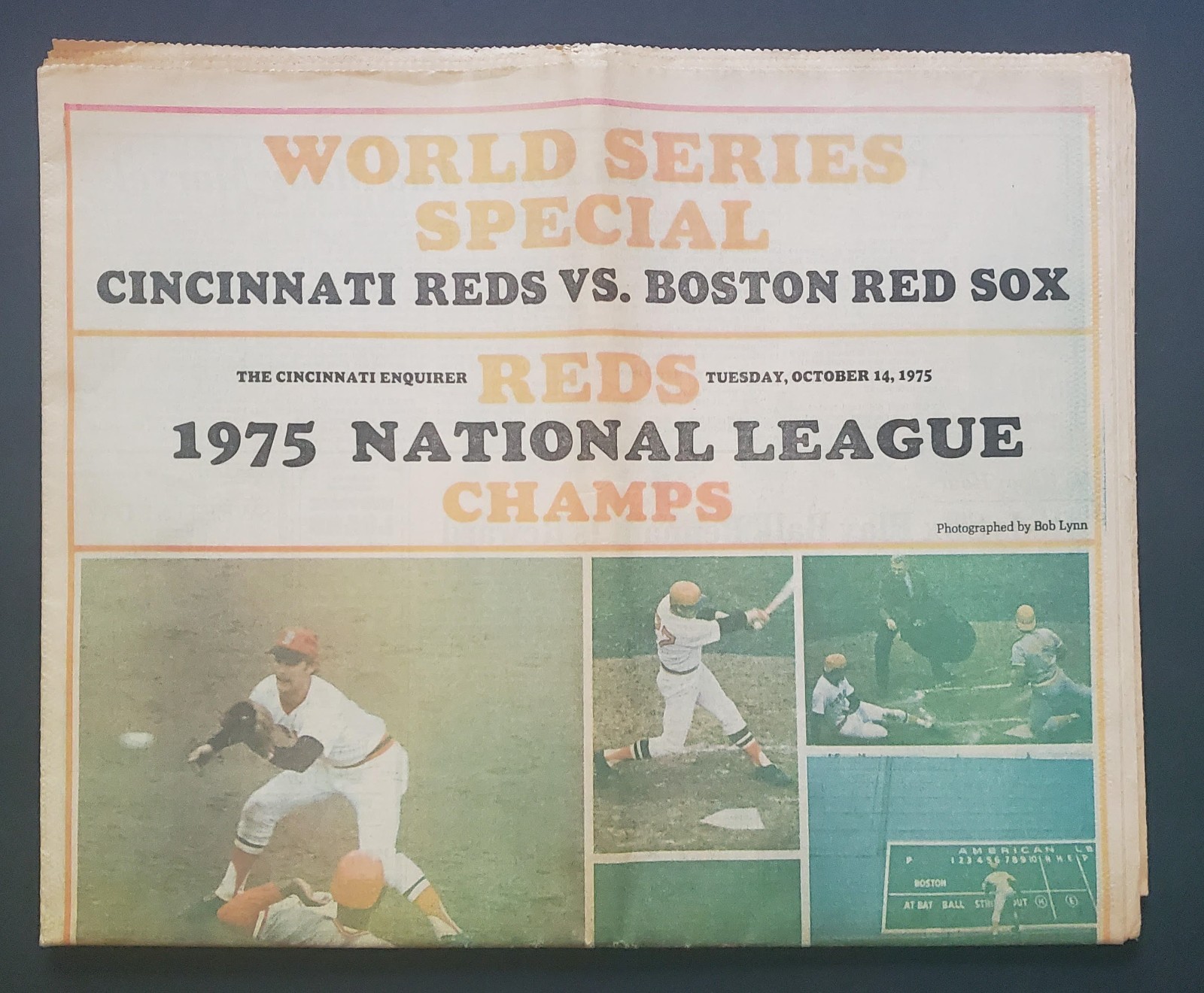RARE 1975 Cincinnati Enquirer Newspaper Section Preview World Series Rose Bench