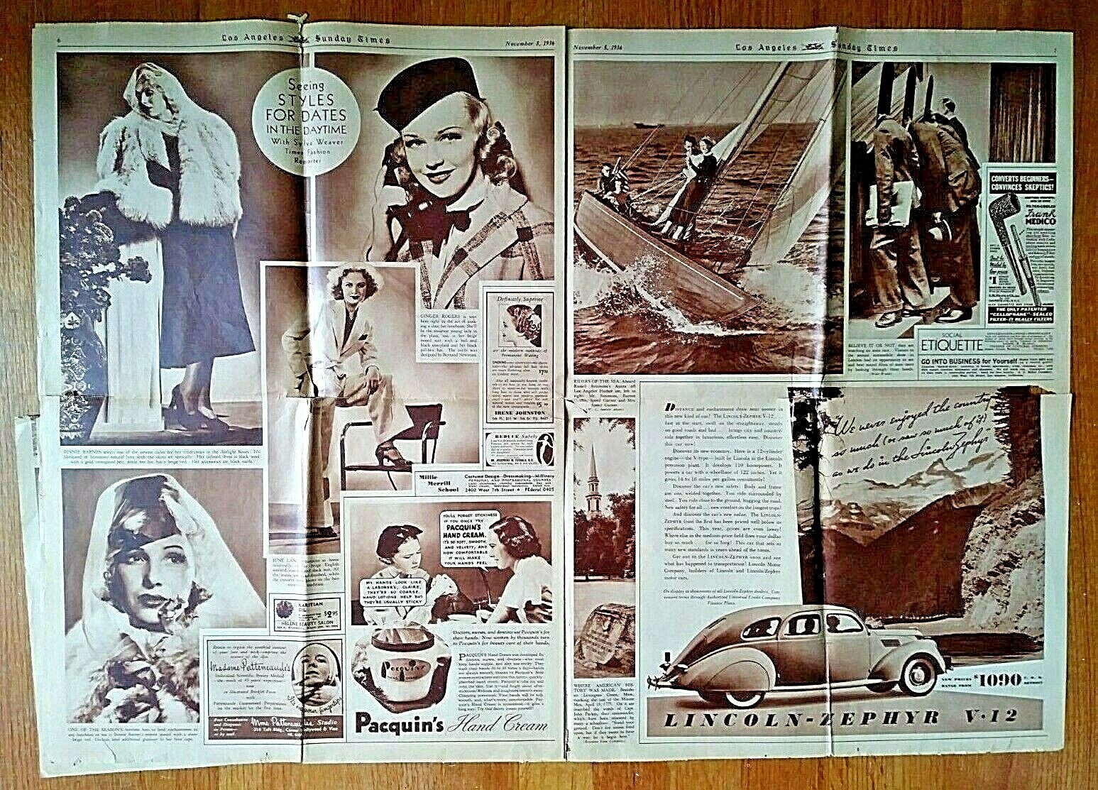 1936 “FRANKLIN D ROOSEVELT RE-ELECTED PRESIDENT” Newspaper