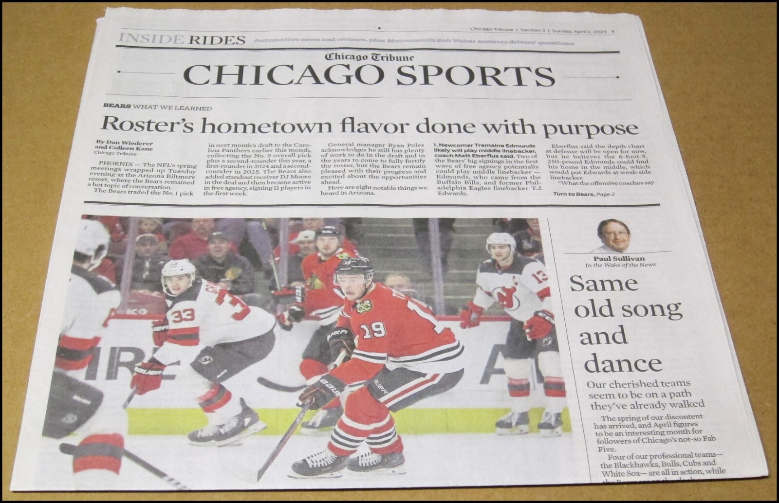 4/2/2023 Chicago Tribune Sports Jonathan Toews Returns to Blackhawks Bears Bulls