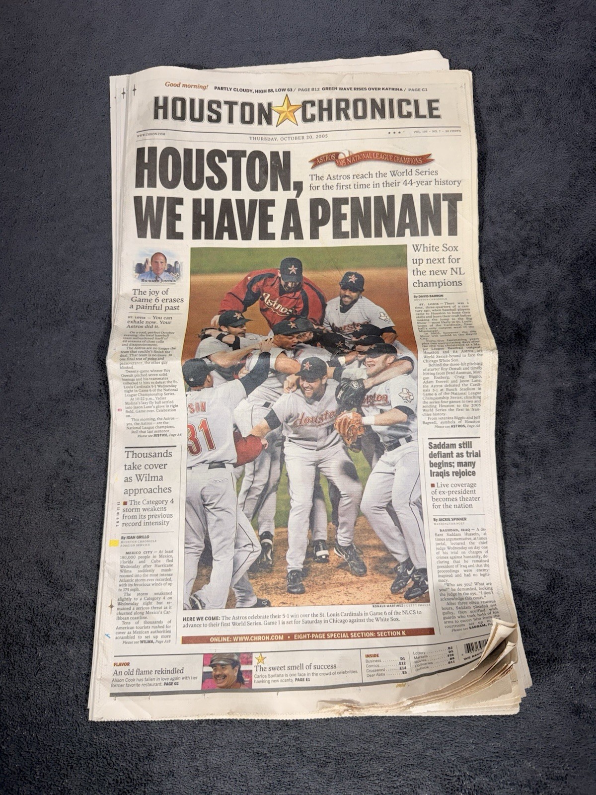 Houston Chronicle 2005 Astros Pennant World Series Headline Complete NL CHAMPS