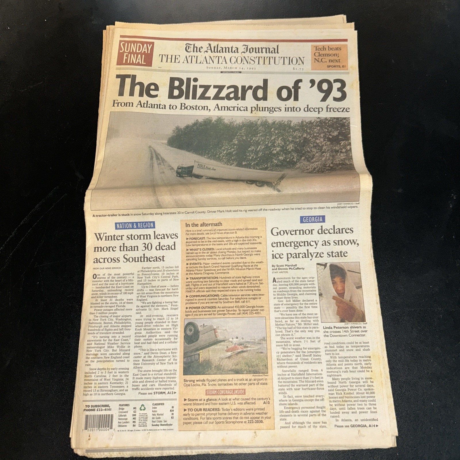 The Blizzard Of ‘93 | March 14, 1993 | The Atlanta Journal Sunday Newspaper