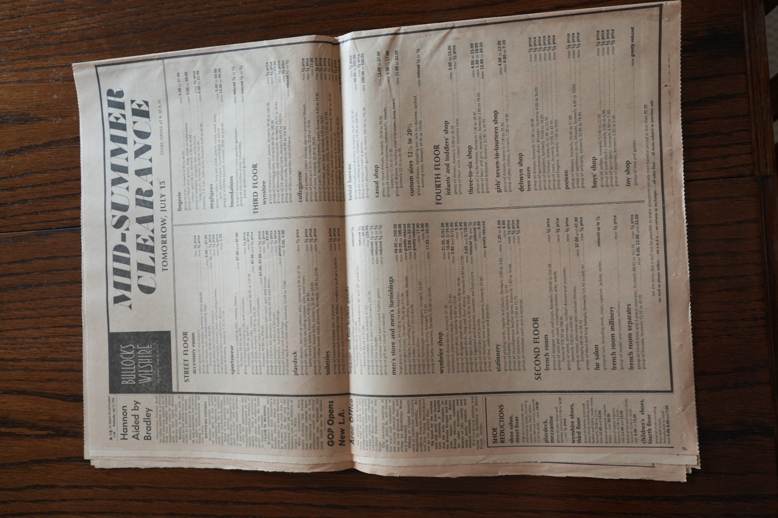 LOS ANGELES HERALD EXAMINER – WED July 14, 1965 – ALDAI DIES – NASA MARINER NEWS