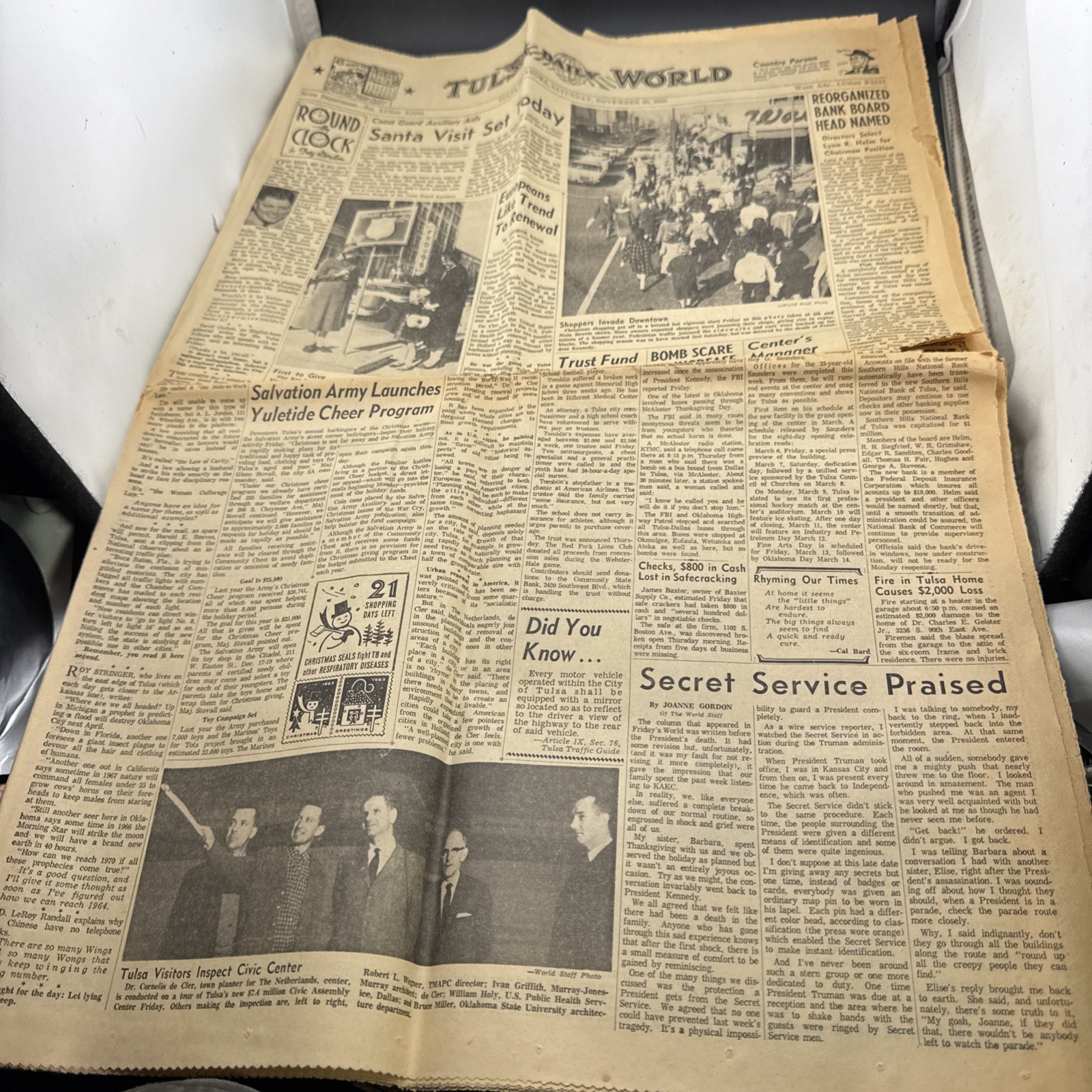 Complete Tulsa Daily World Nov 30 1963 JFK Plane Crash 118 Killed Historic News