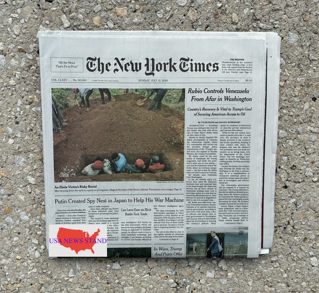 THE NEW YORK TIMES – SUNDAY JULY 12, 2026 (RUBIO -VENEZUELA -FIFA US FOOTBALL)